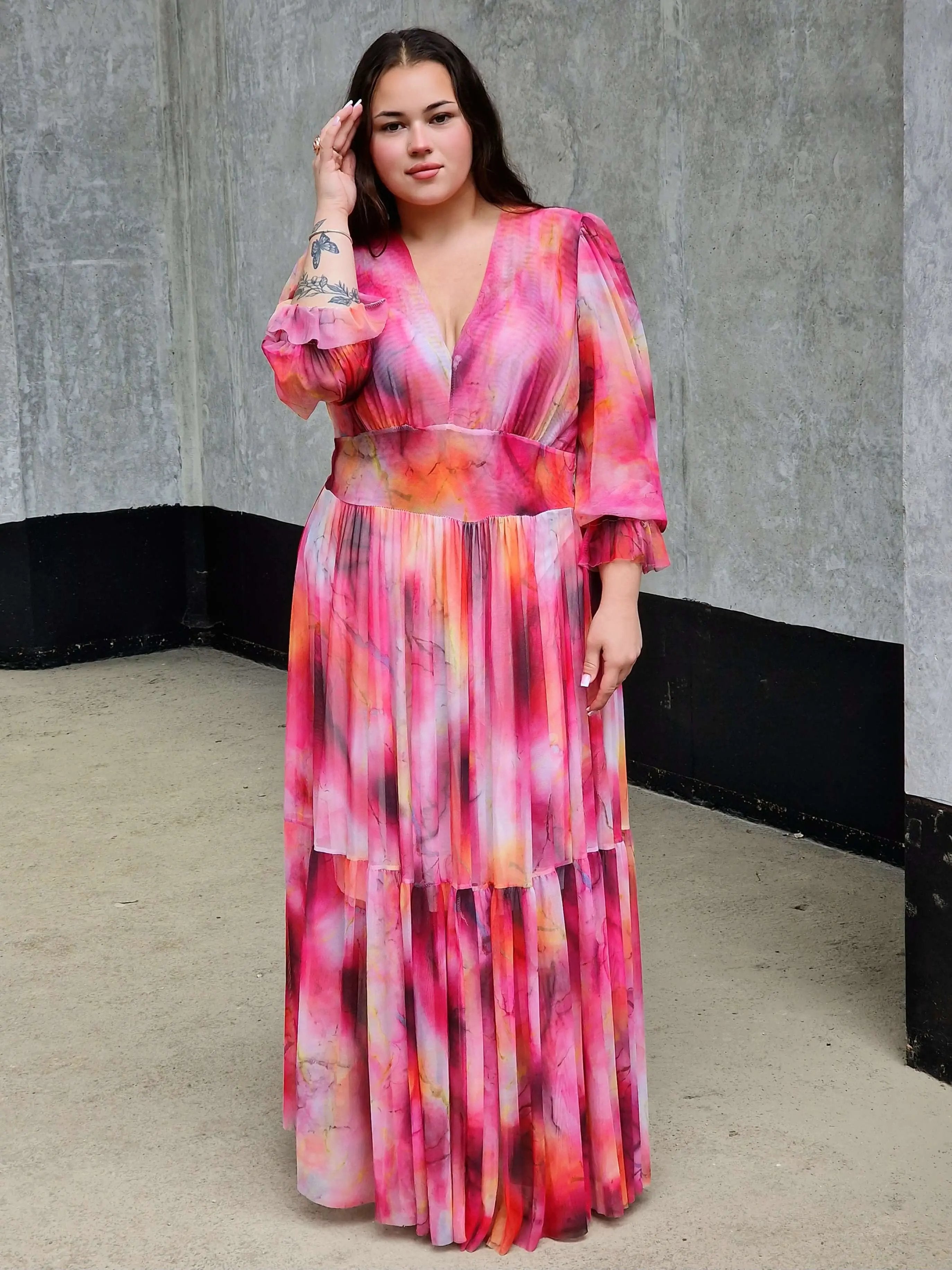 Sukienka maxi- magia koloru Stylowa XL