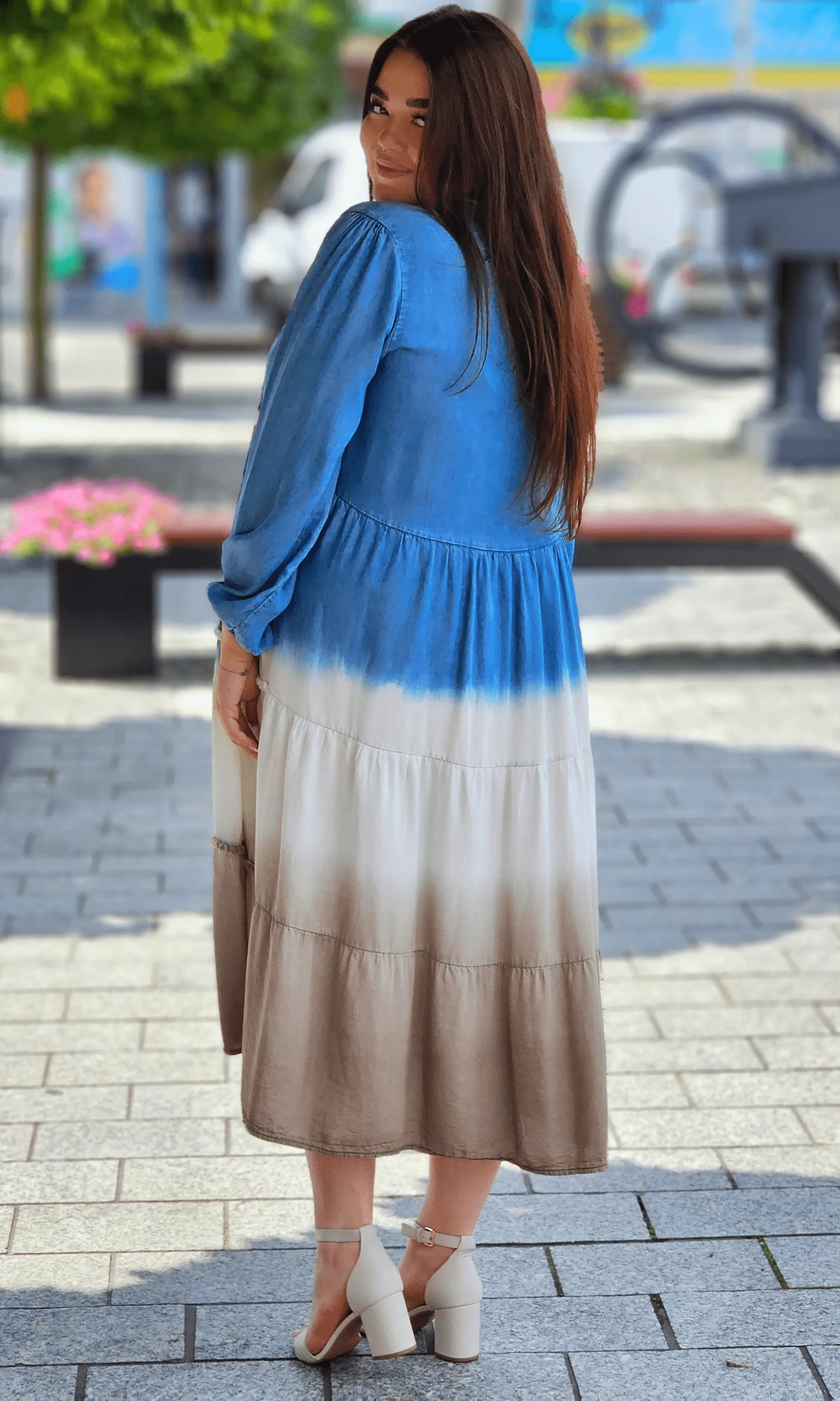 Sukienka maxi w stylu ombre Stylowa XL
