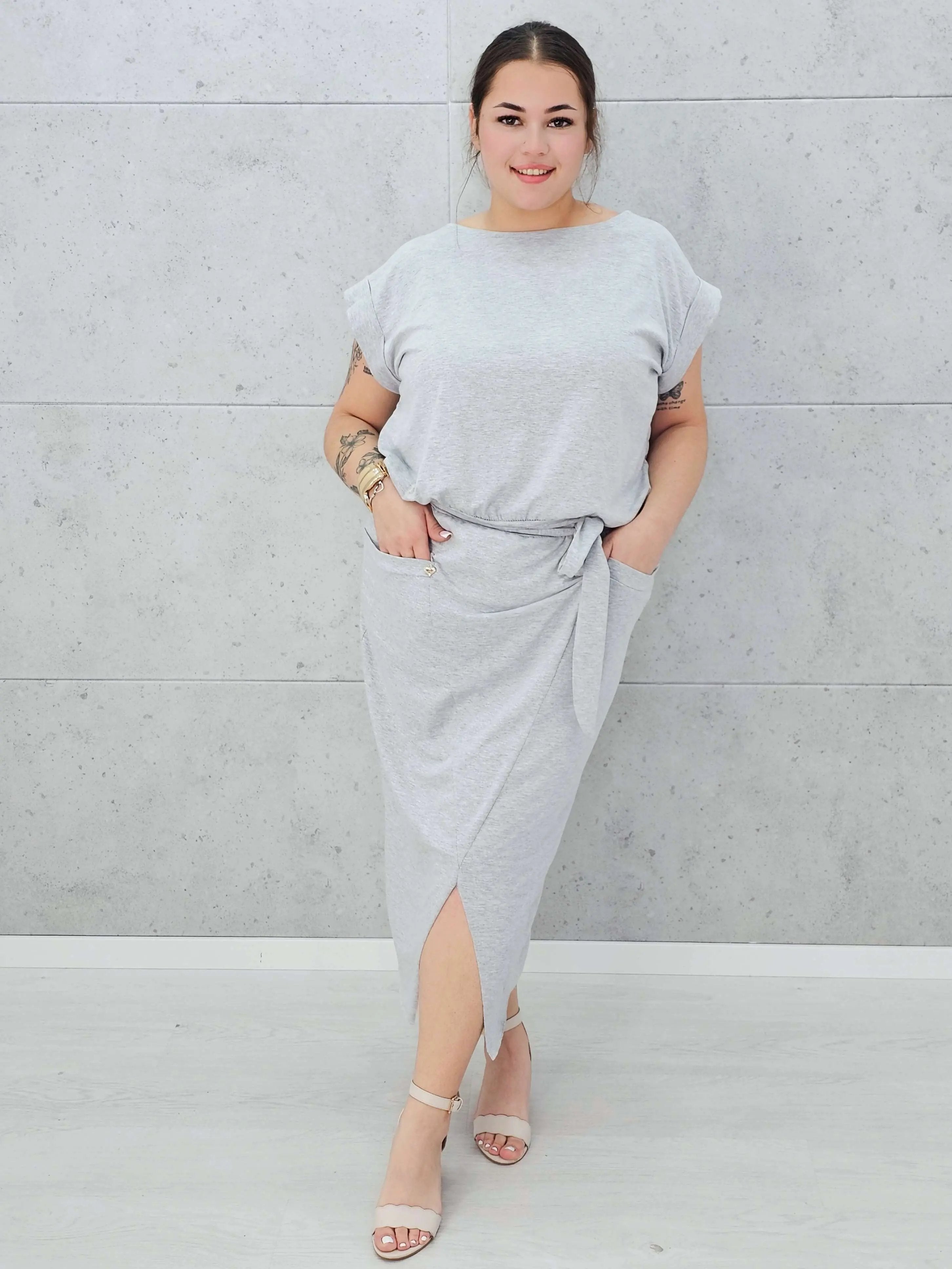 Sukienka maxi z kieszeniami Stylowa XL