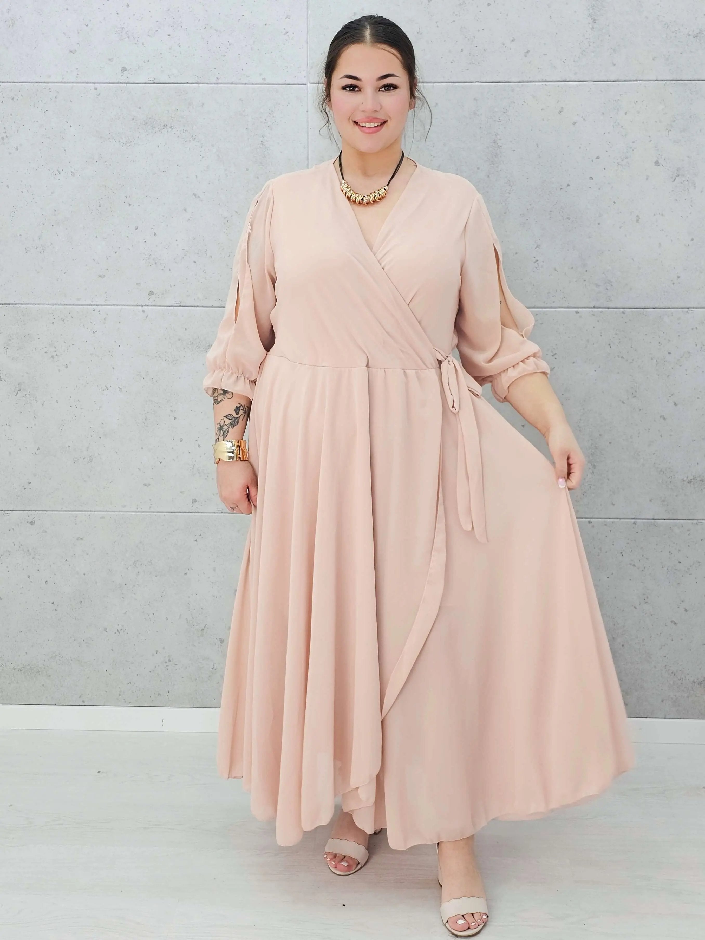 Sukienka maxi z wiązaniem Stylowa XL