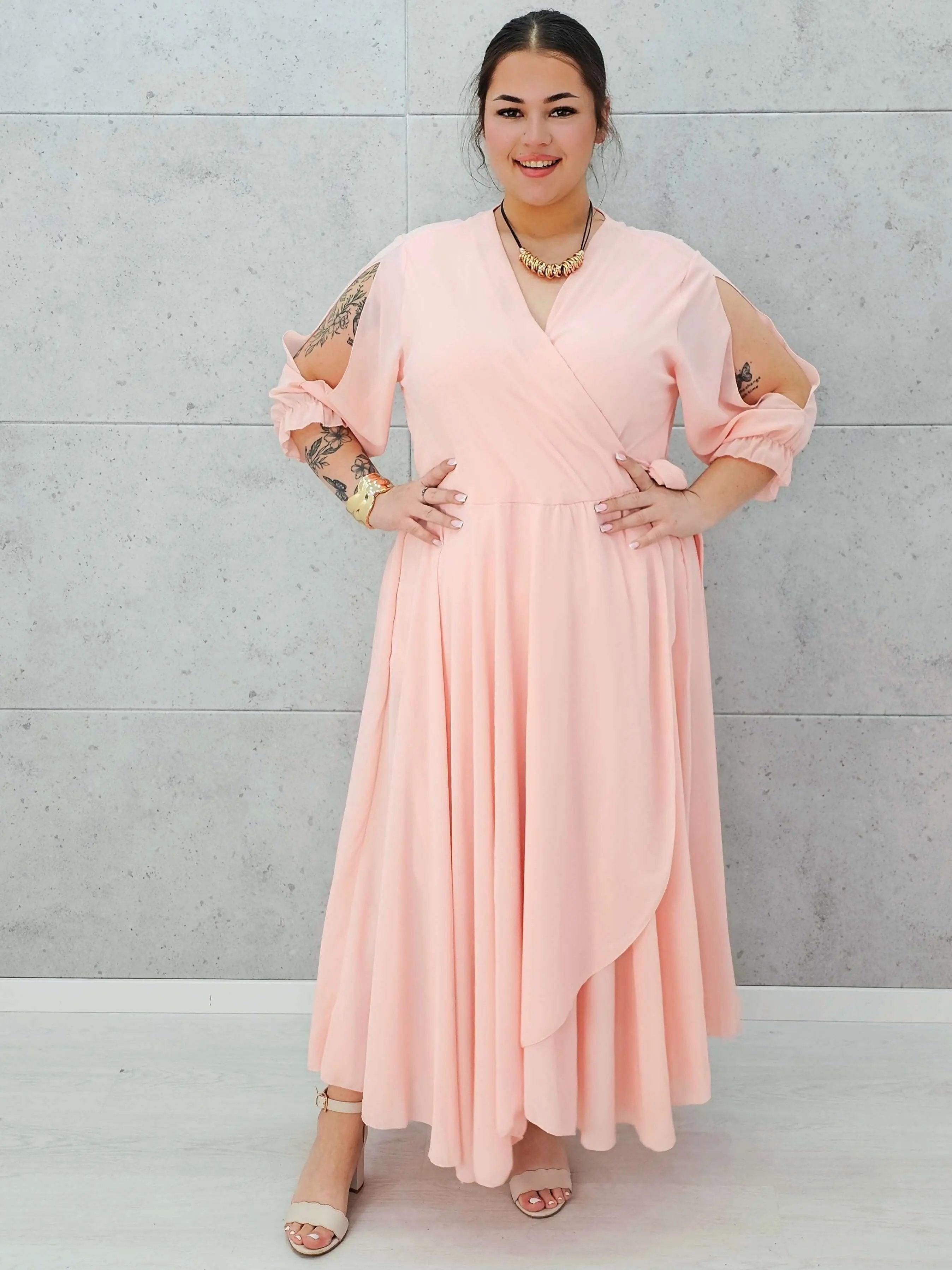 Sukienka maxi z wiązaniem Stylowa XL