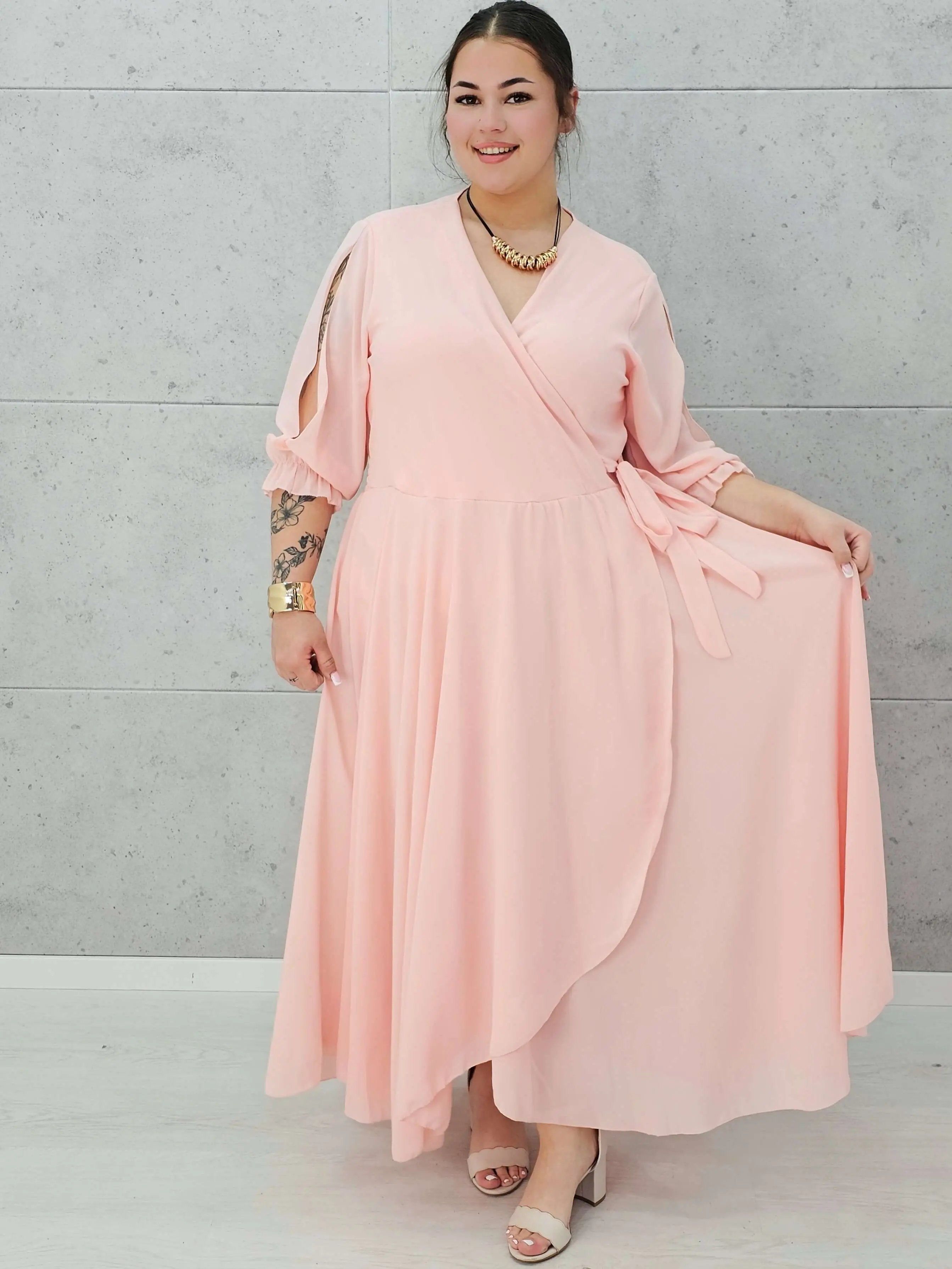 Sukienka maxi z wiązaniem Stylowa XL