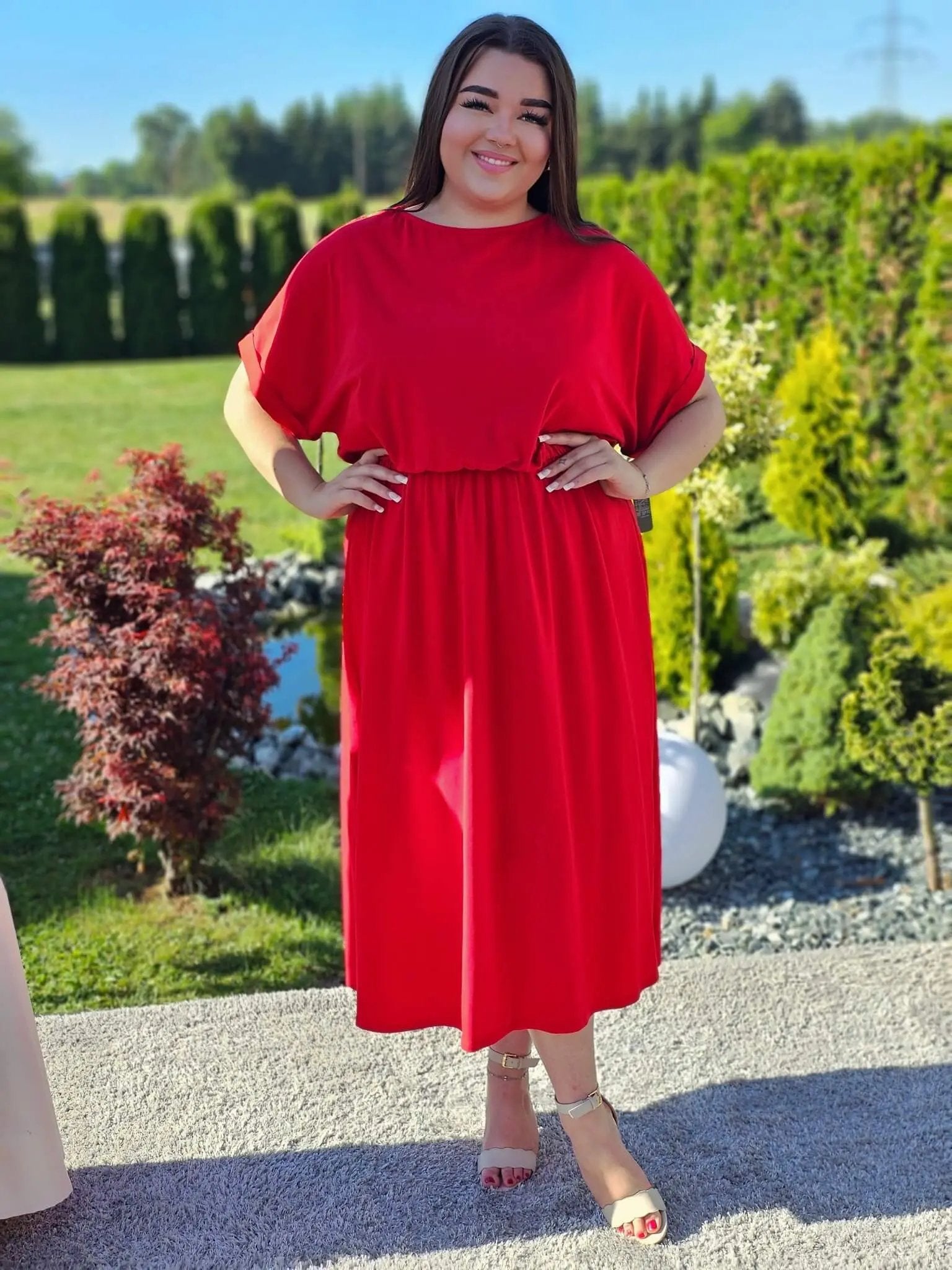 Sukienka midi z bawełny Stylowa XL