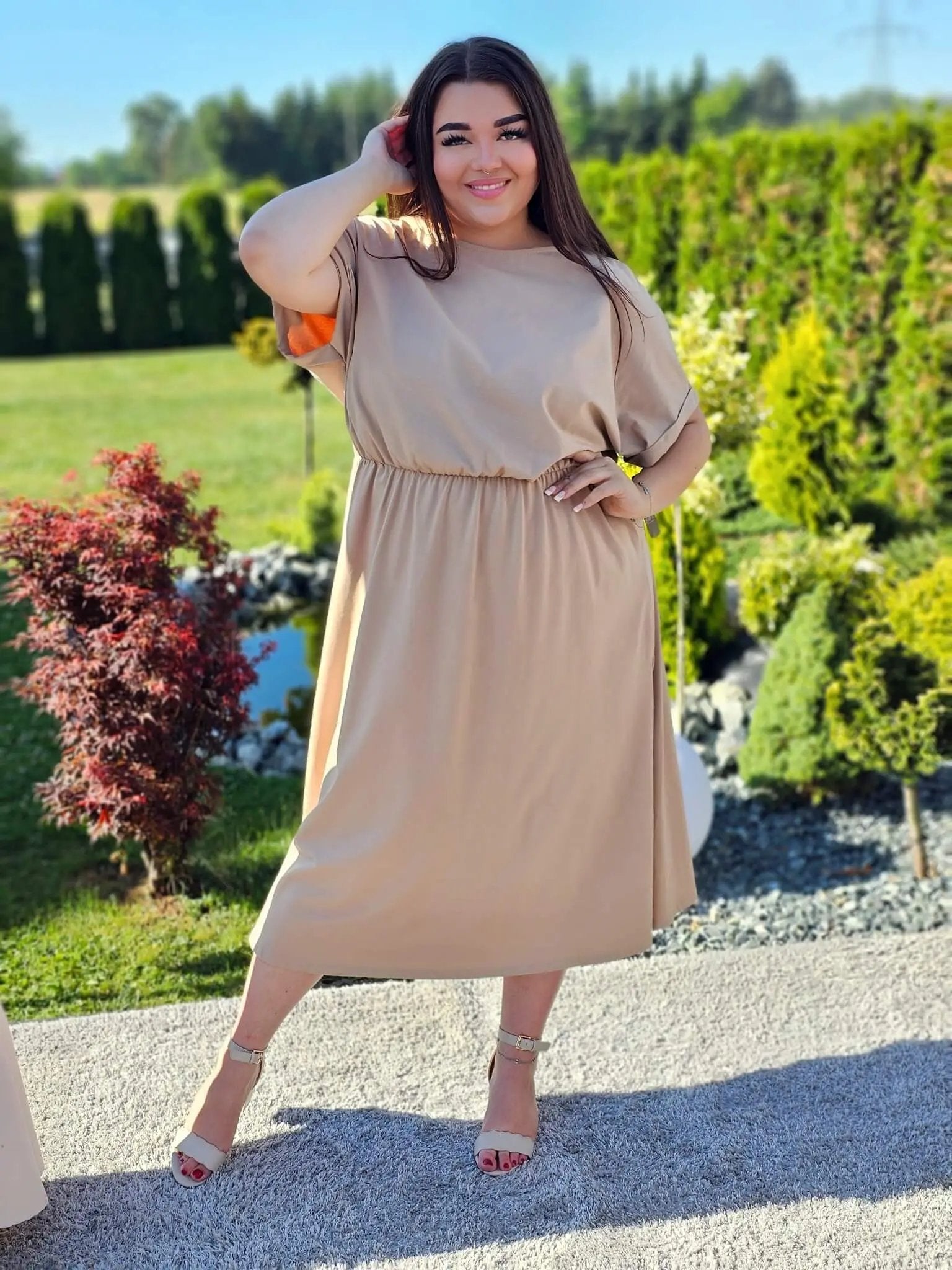 Sukienka midi z bawełny Stylowa XL