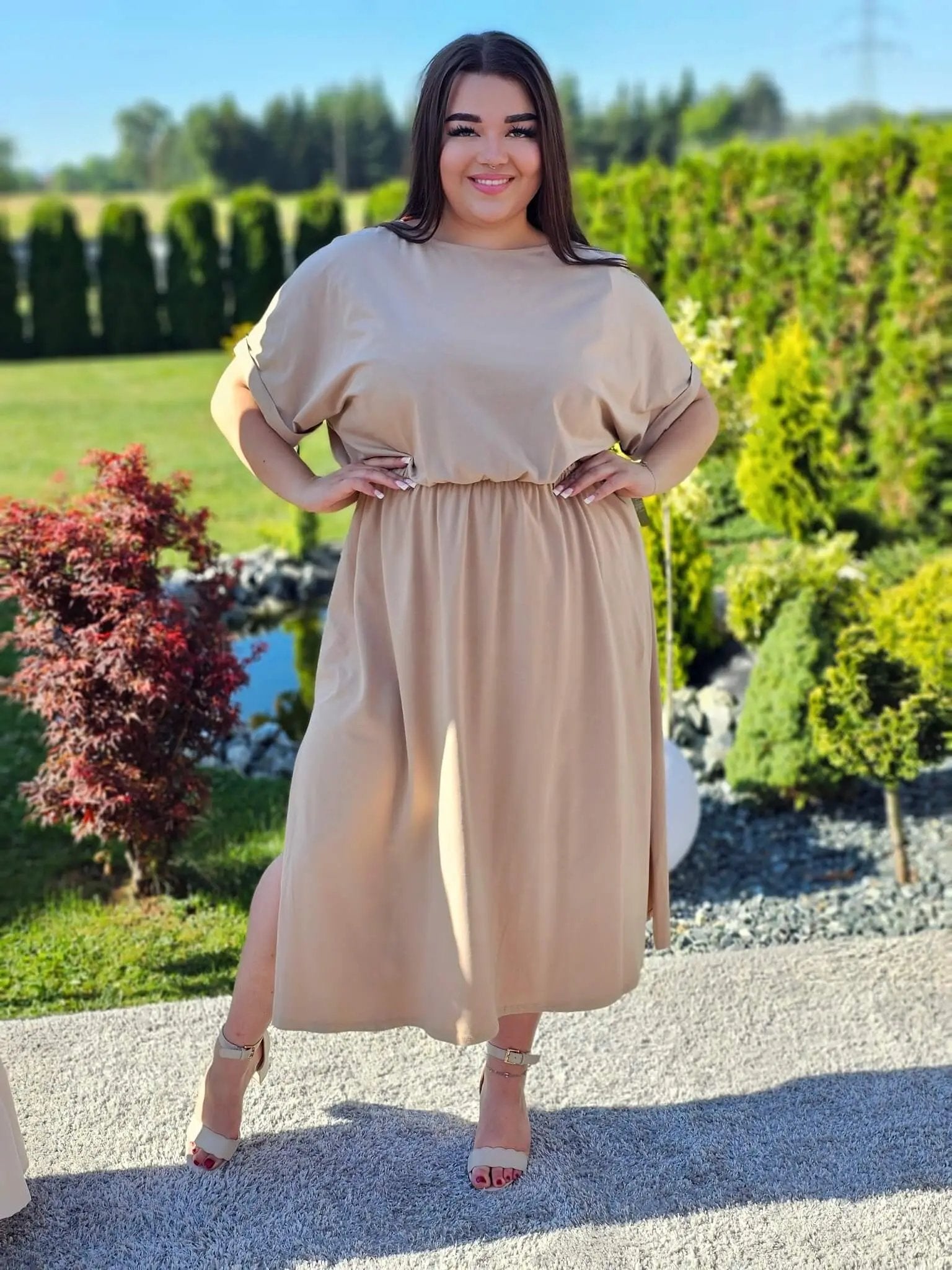 Sukienka midi z bawełny Stylowa XL