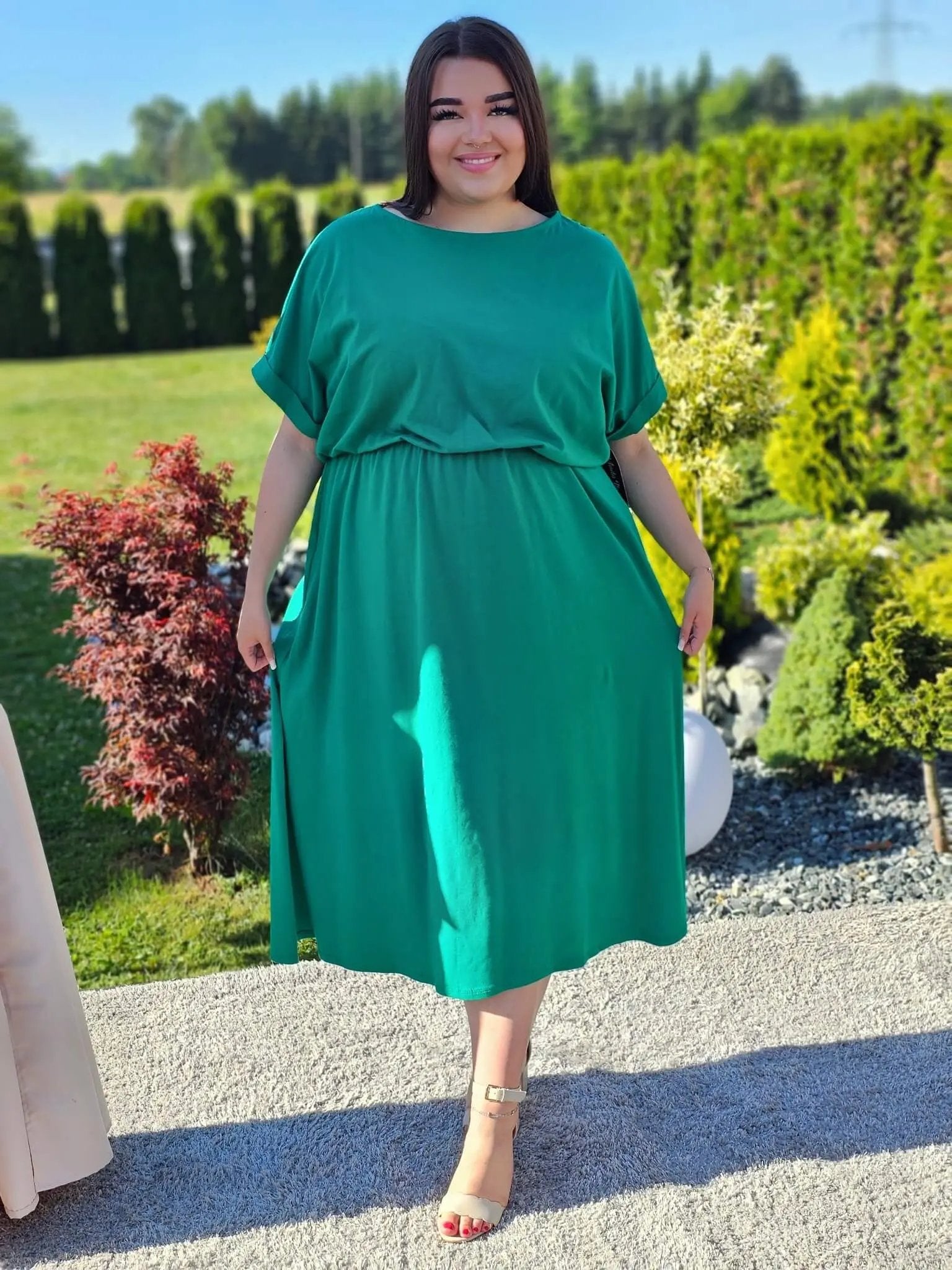 Sukienka midi z bawełny Stylowa XL