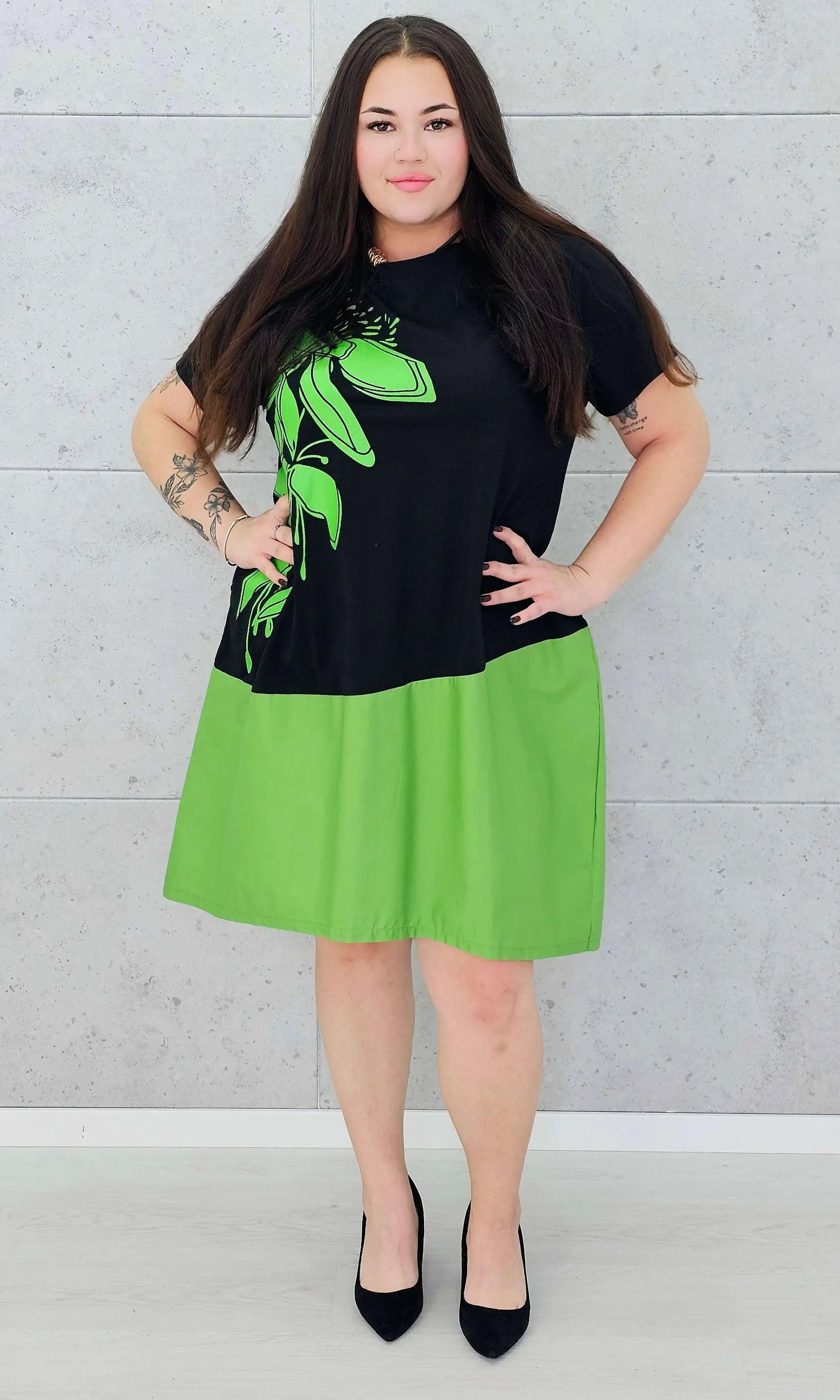 Sukienka oversize z motywem kwiatowym moda dla kobiet plus size Stylowa XL