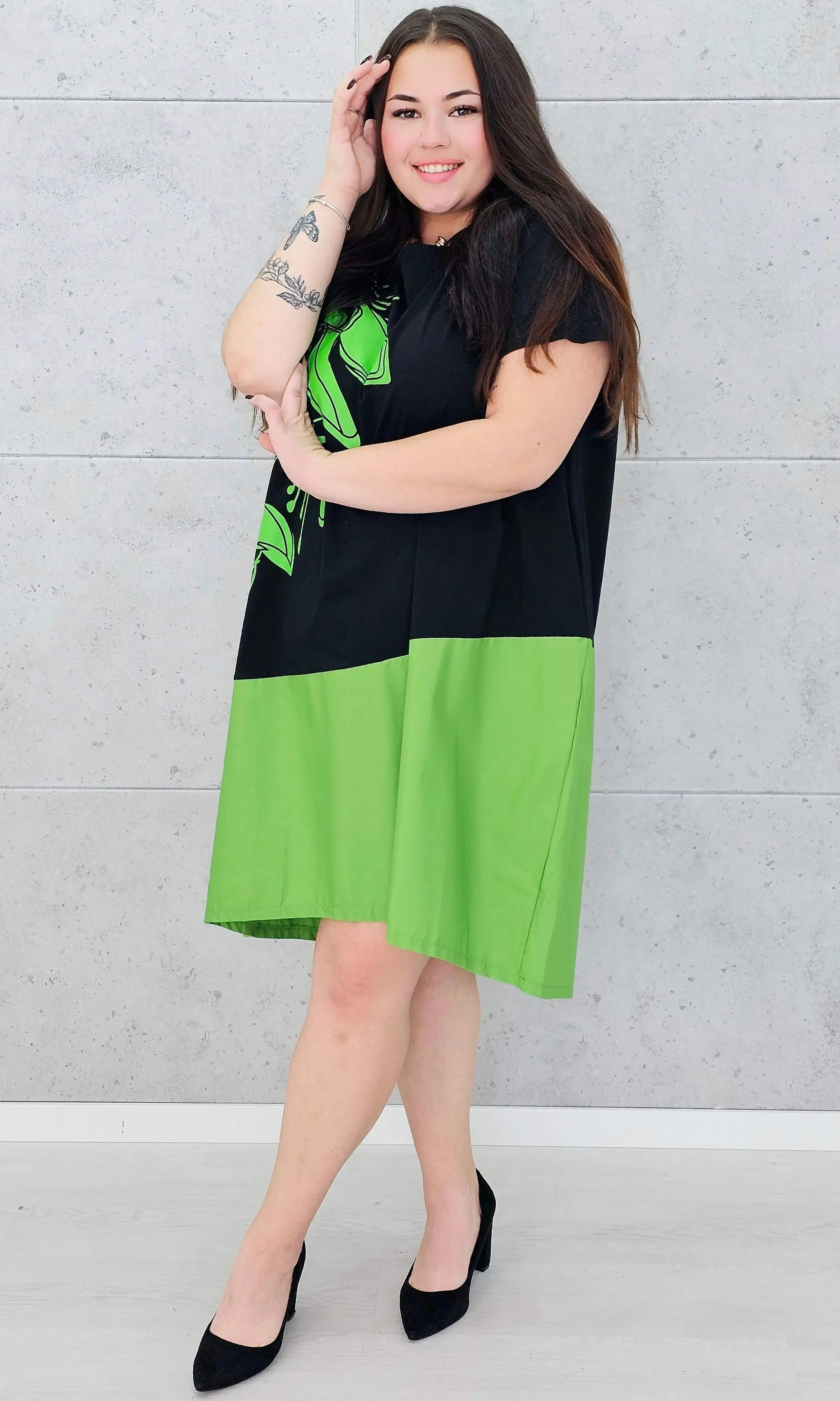 Sukienka oversize z motywem kwiatowym moda dla kobiet plus size Stylowa XL