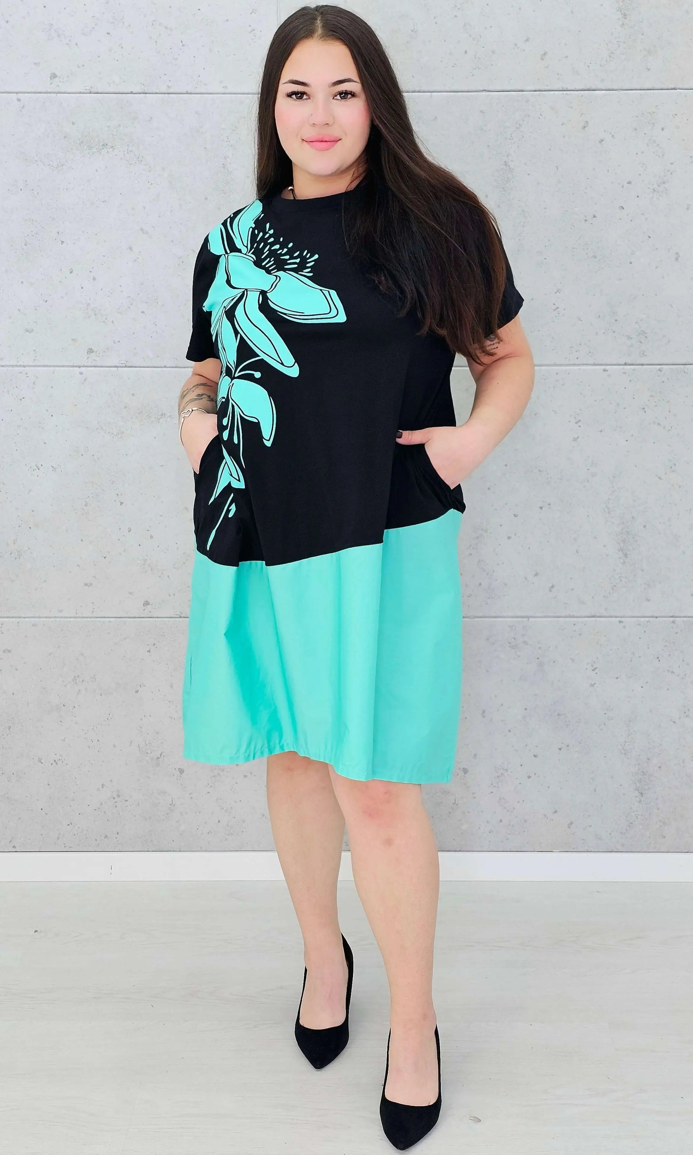 Sukienka oversize z motywem kwiatowym moda dla kobiet plus size Stylowa XL