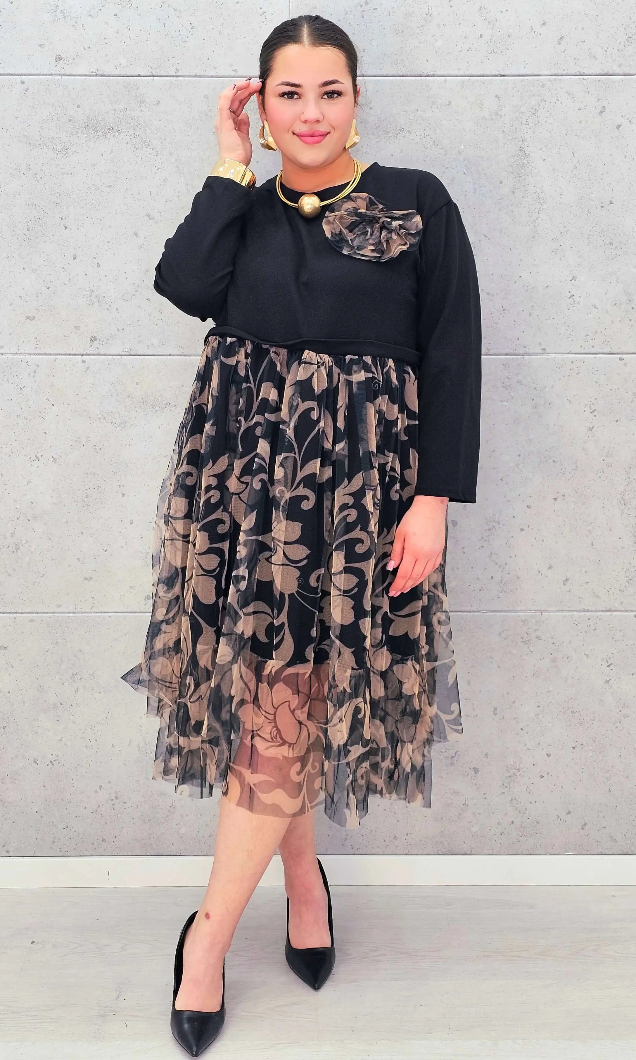 Sukienka plus size StylowaXL – elegancka sukienka z tiulem na wyjątkowe okazje Stylowa XL