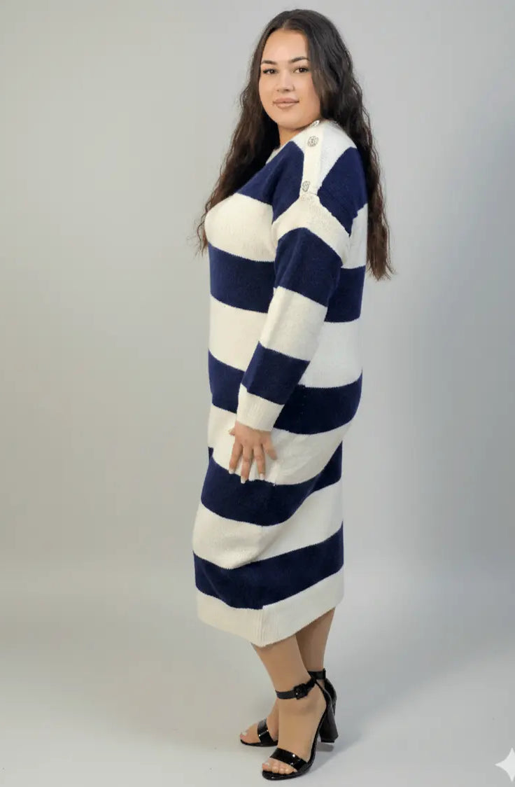 Sukienka plus size dzianinowa midi w klasycznym fasonie Stylowa XL