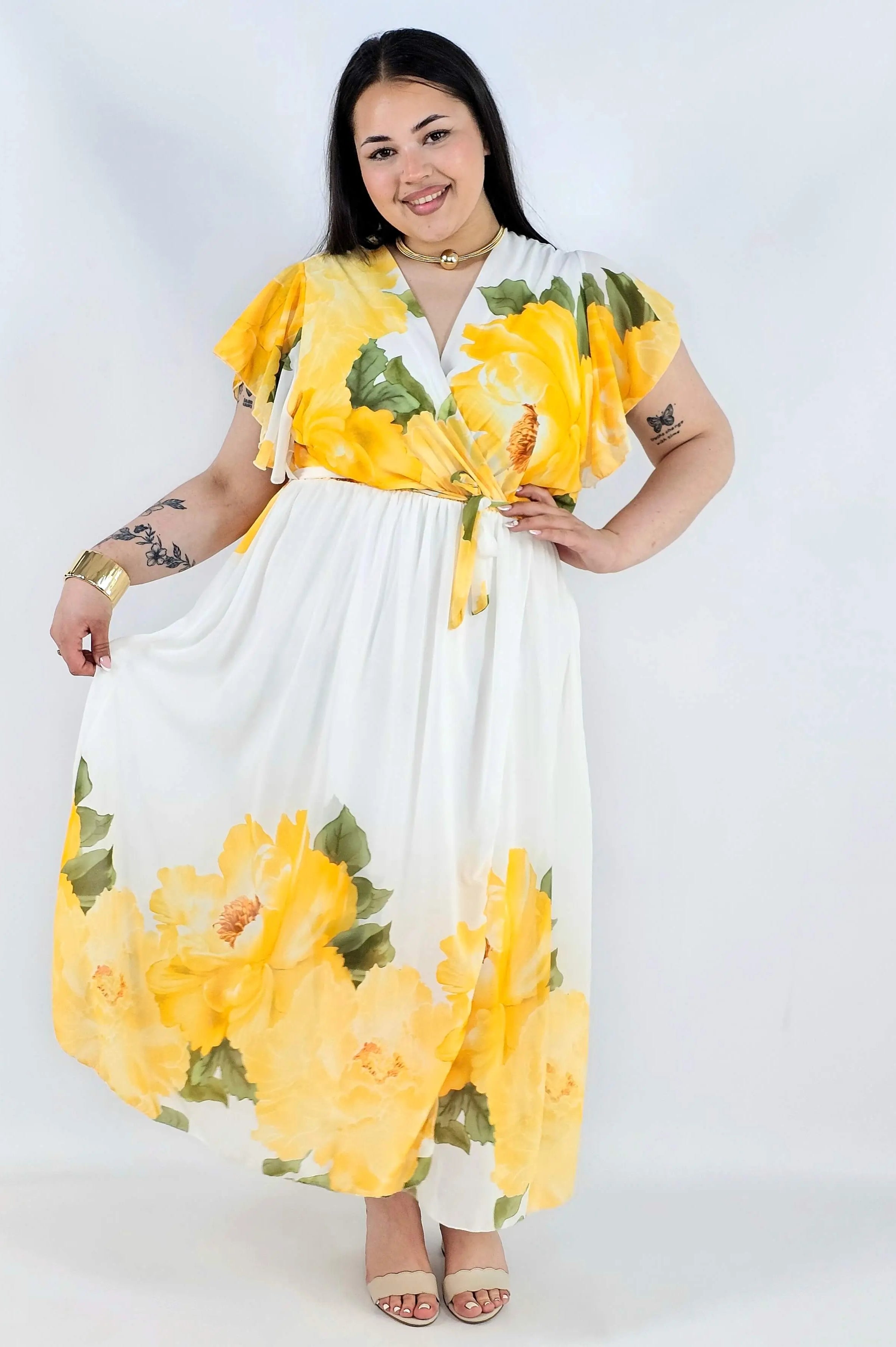 Sukienka plus size kopertowa XXL – elegancka i zwiewna propozycja na komunię i wesele Stylowa XL