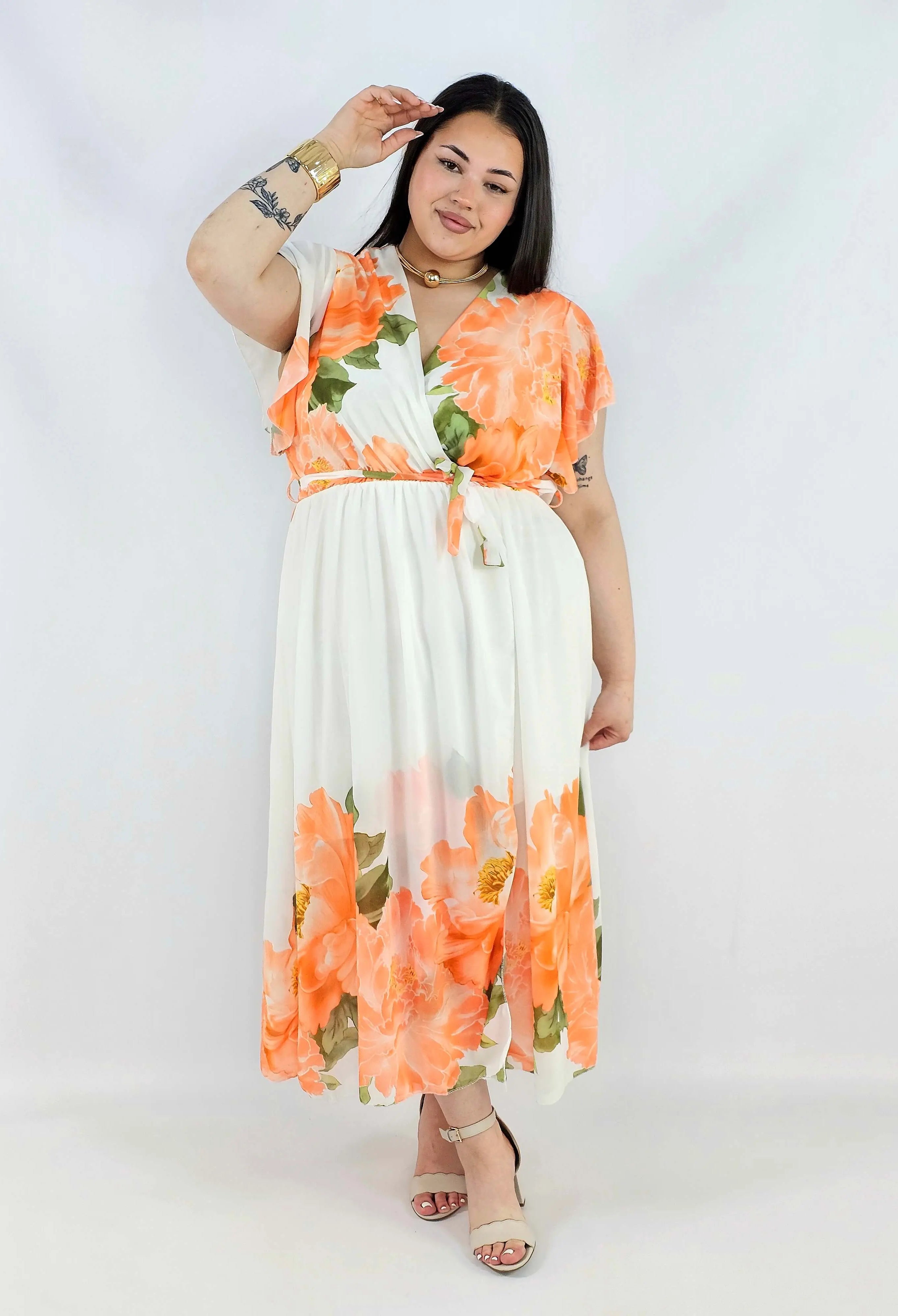 Sukienka plus size kopertowa XXL – elegancka i zwiewna propozycja na komunię i wesele Stylowa XL