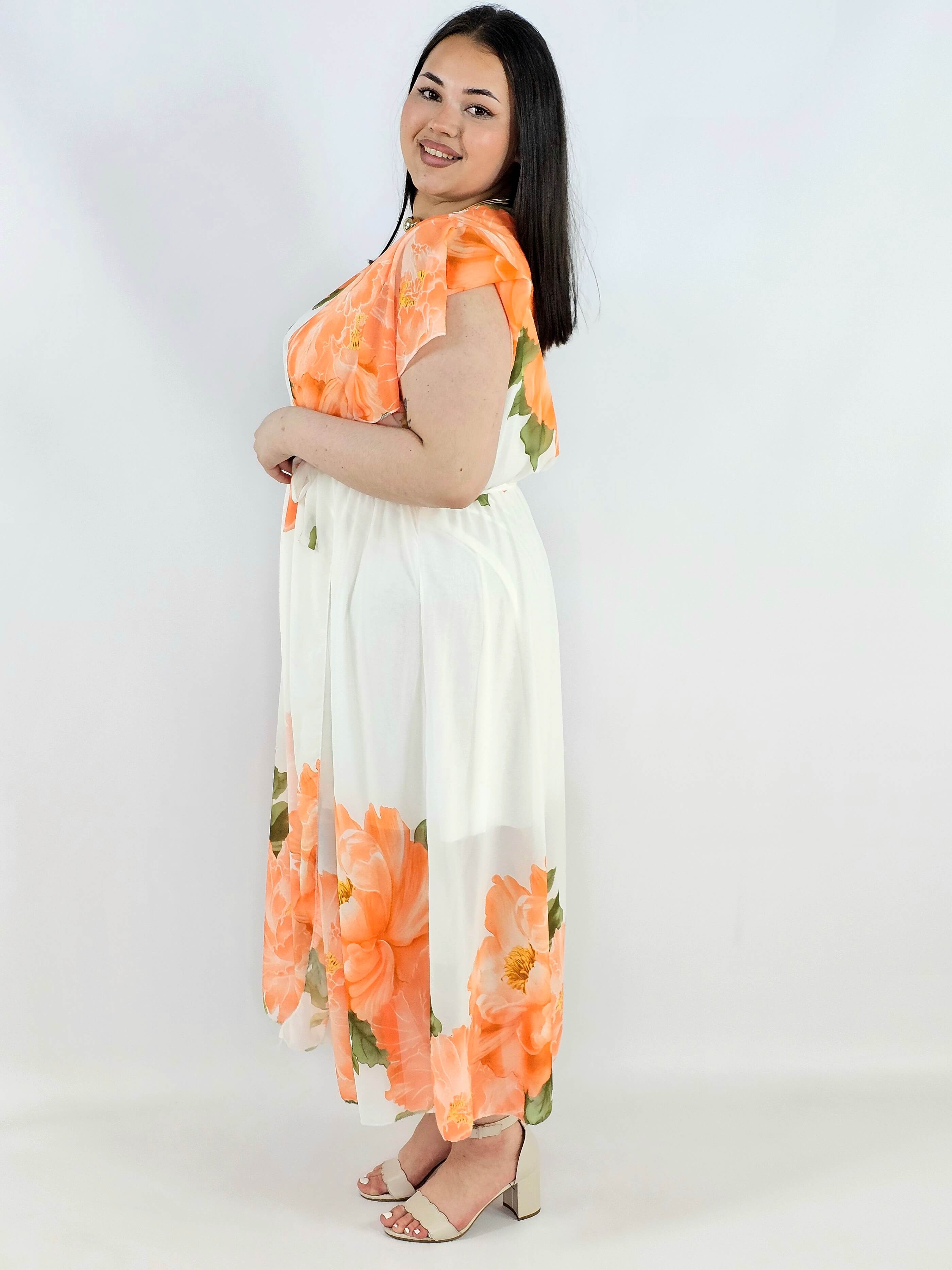 Sukienka plus size kopertowa XXL – elegancka i zwiewna propozycja na komunię i wesele Stylowa XL