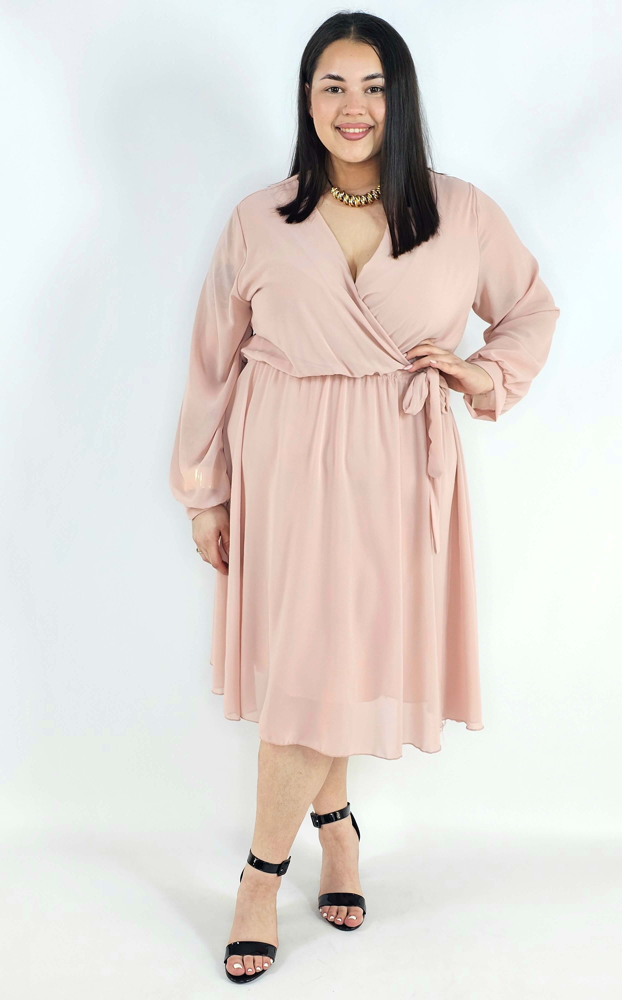 Sukienka plus size kopertowa – elegancka sukienka damska XXL z wiązaniem Stylowa XL