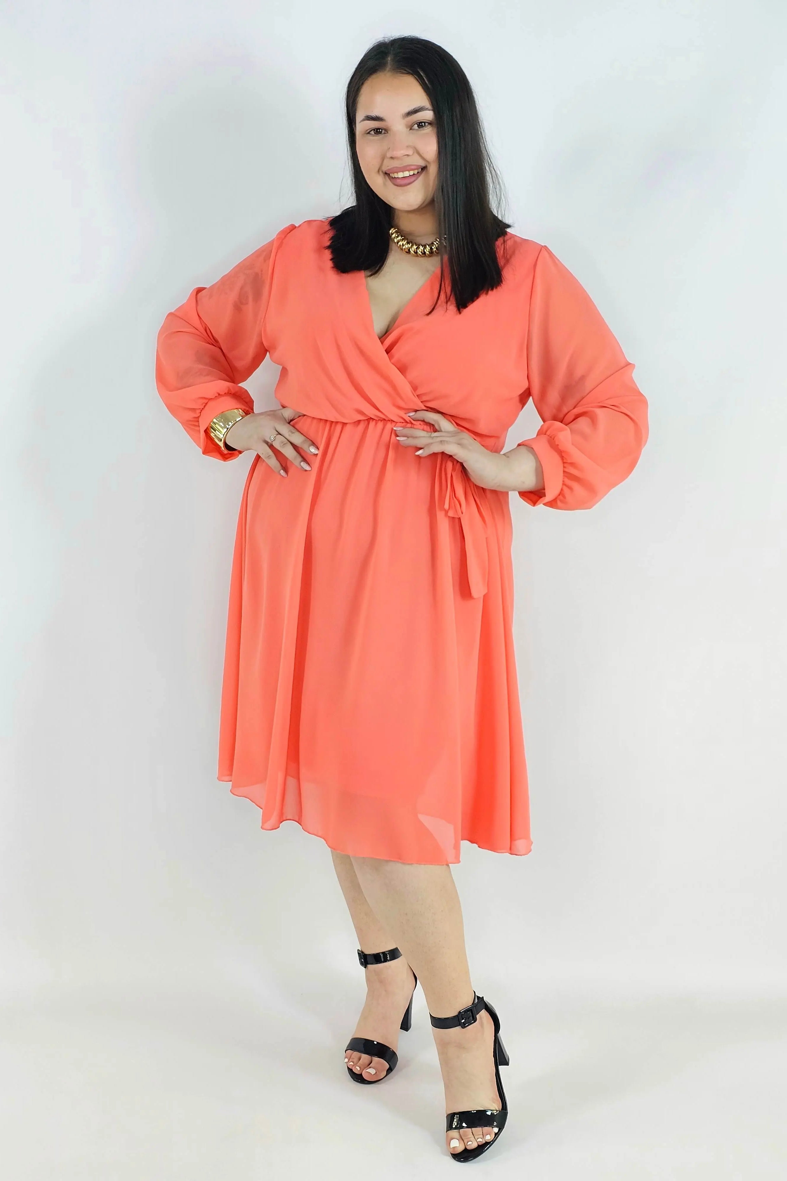 Sukienka plus size kopertowa – elegancka sukienka damska XXL z wiązaniem Stylowa XL