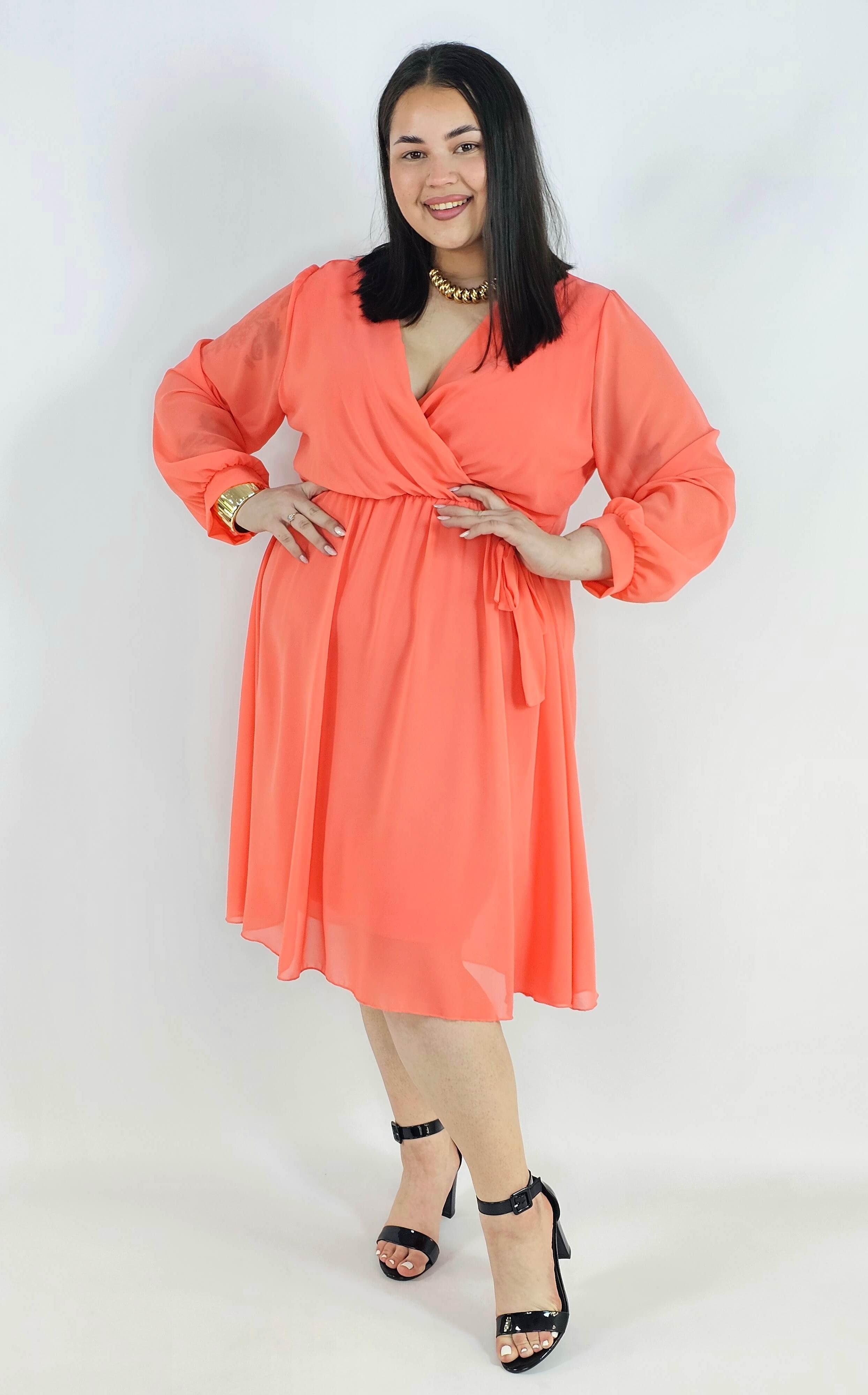 Sukienka plus size kopertowa – elegancka sukienka damska XXL z wiązaniem Stylowa XL