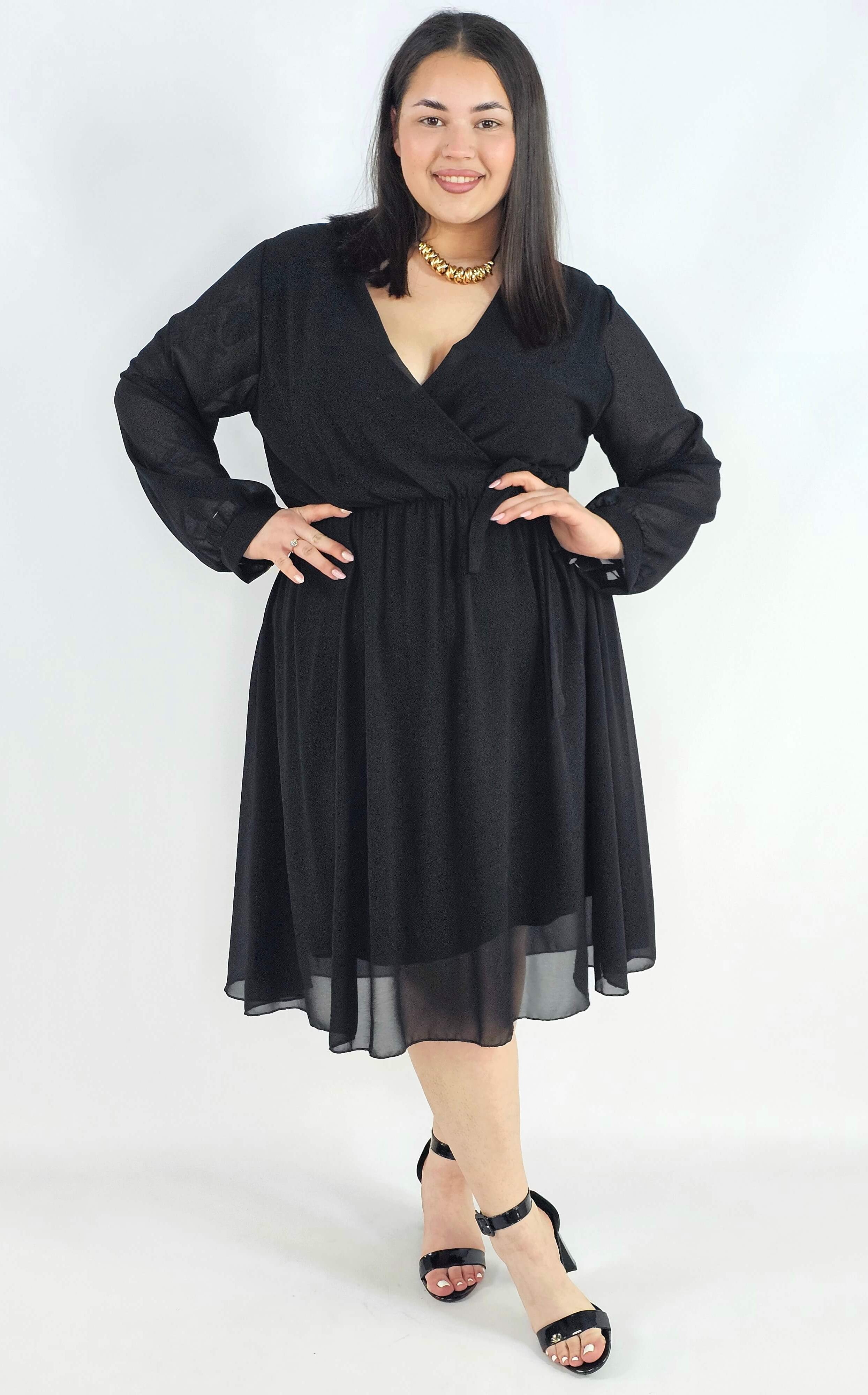 Sukienka plus size kopertowa – elegancka sukienka damska XXL z wiązaniem Stylowa XL