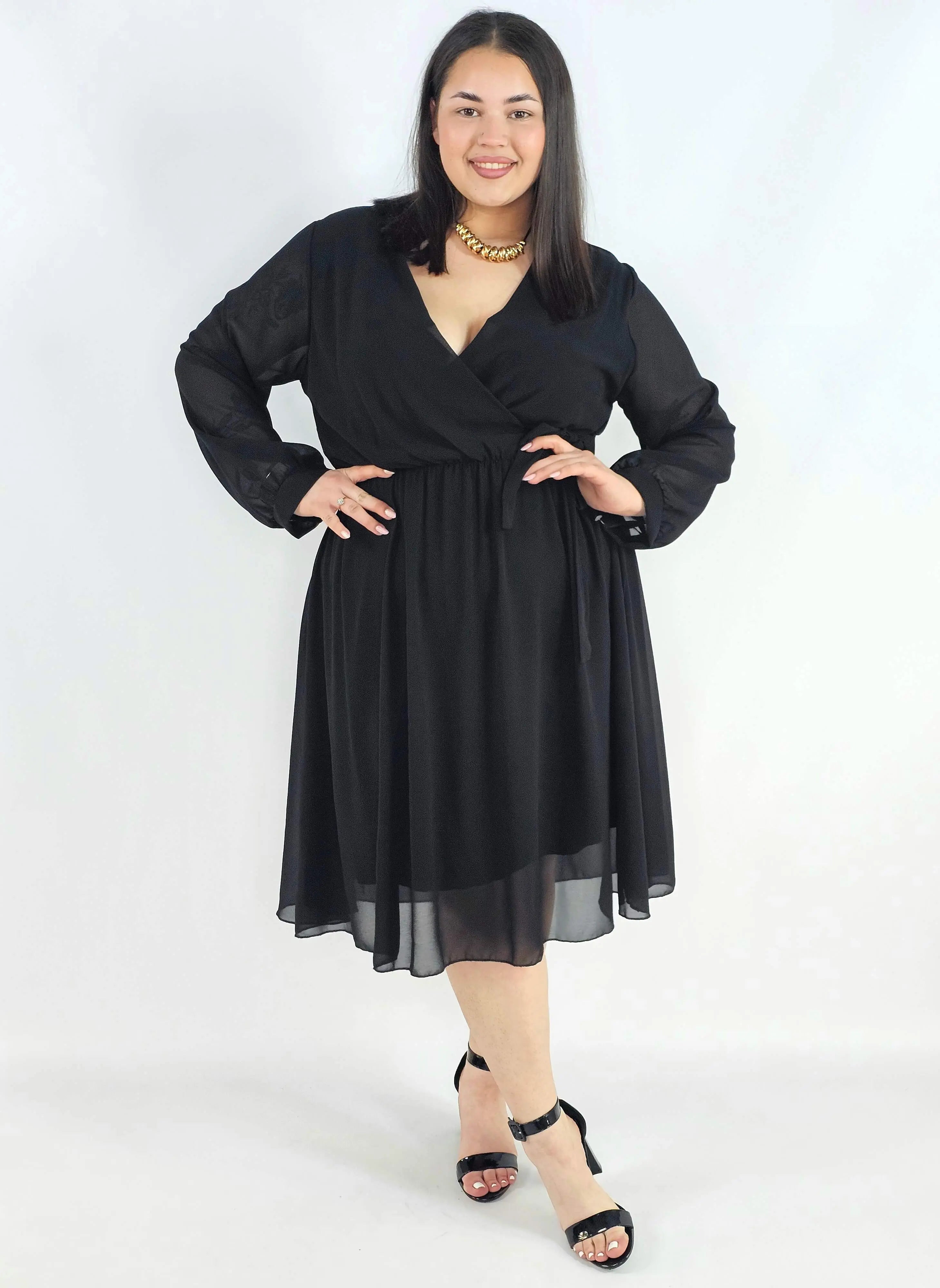 Sukienka plus size kopertowa – elegancka sukienka damska XXL z wiązaniem Stylowa XL