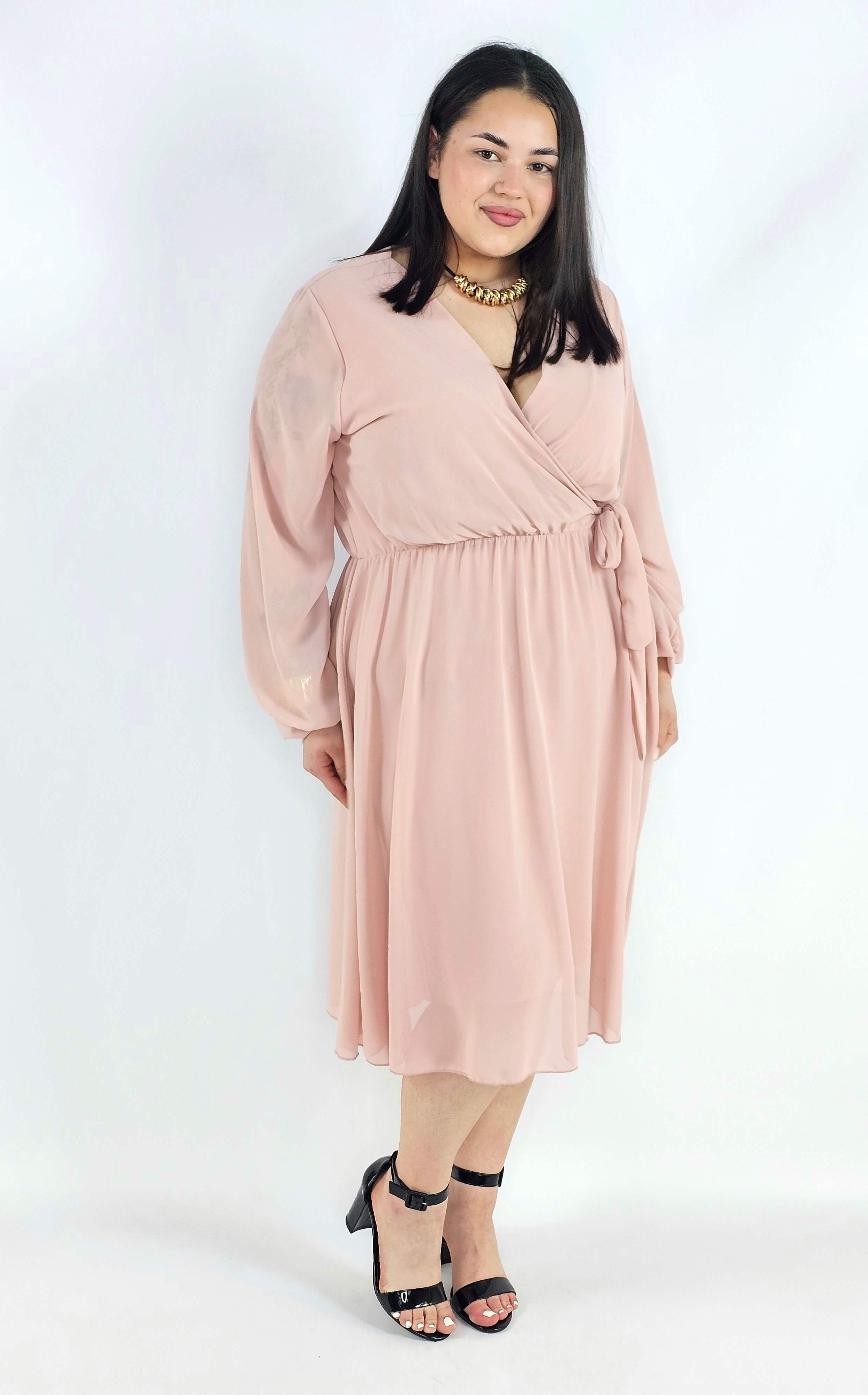 Sukienka plus size kopertowa – elegancka sukienka damska XXL z wiązaniem Stylowa XL