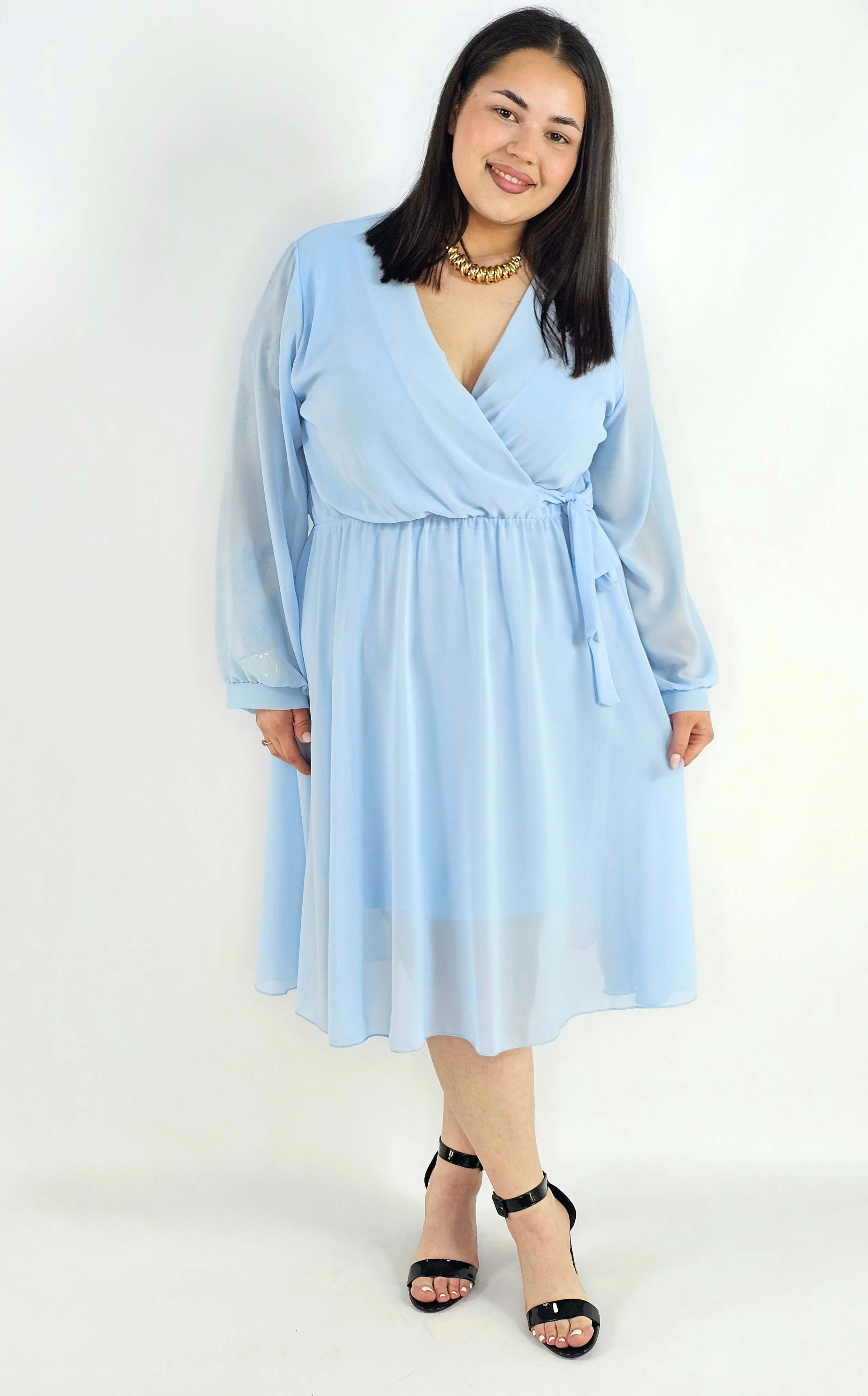 Sukienka plus size kopertowa – elegancka sukienka damska XXL z wiązaniem Stylowa XL