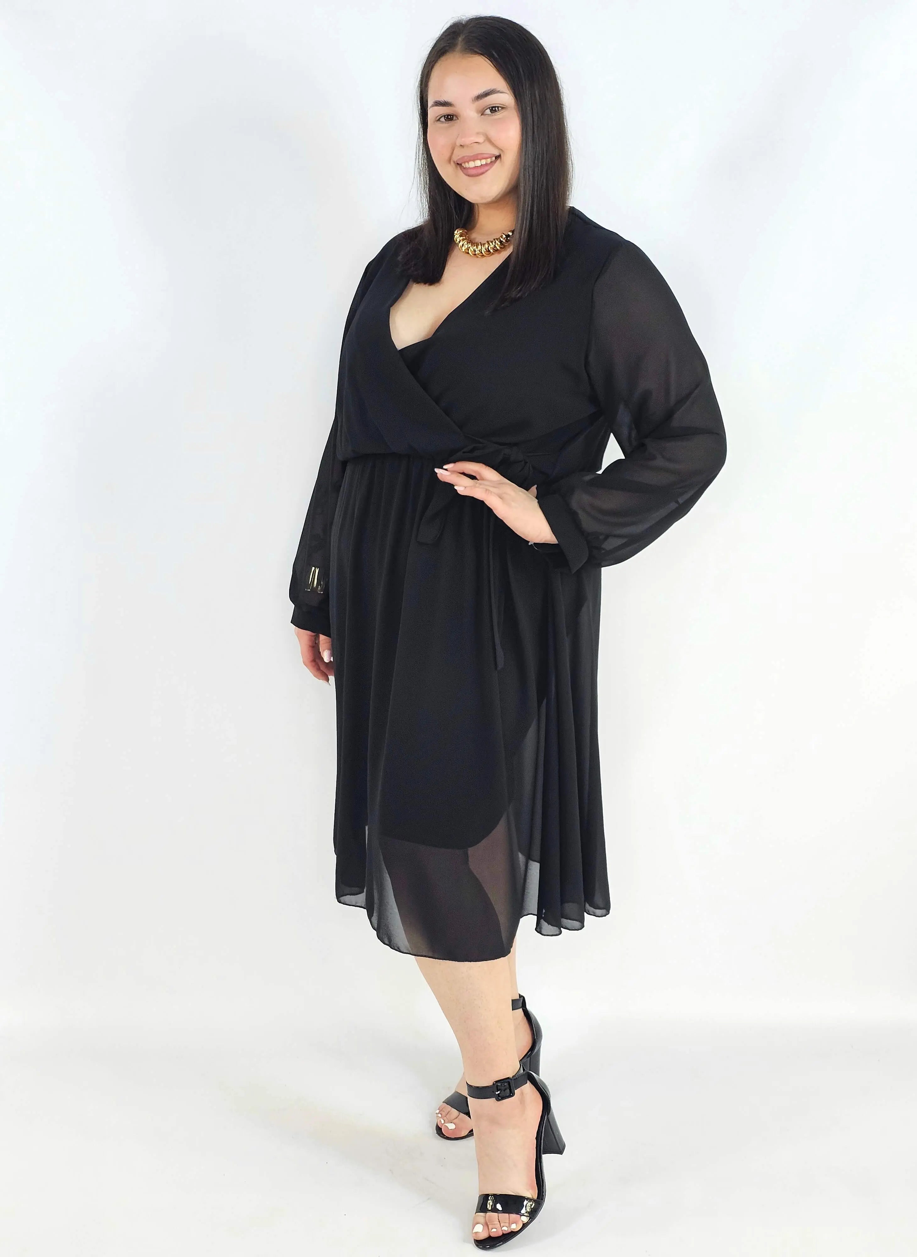 Sukienka plus size kopertowa – elegancka sukienka damska XXL z wiązaniem Stylowa XL