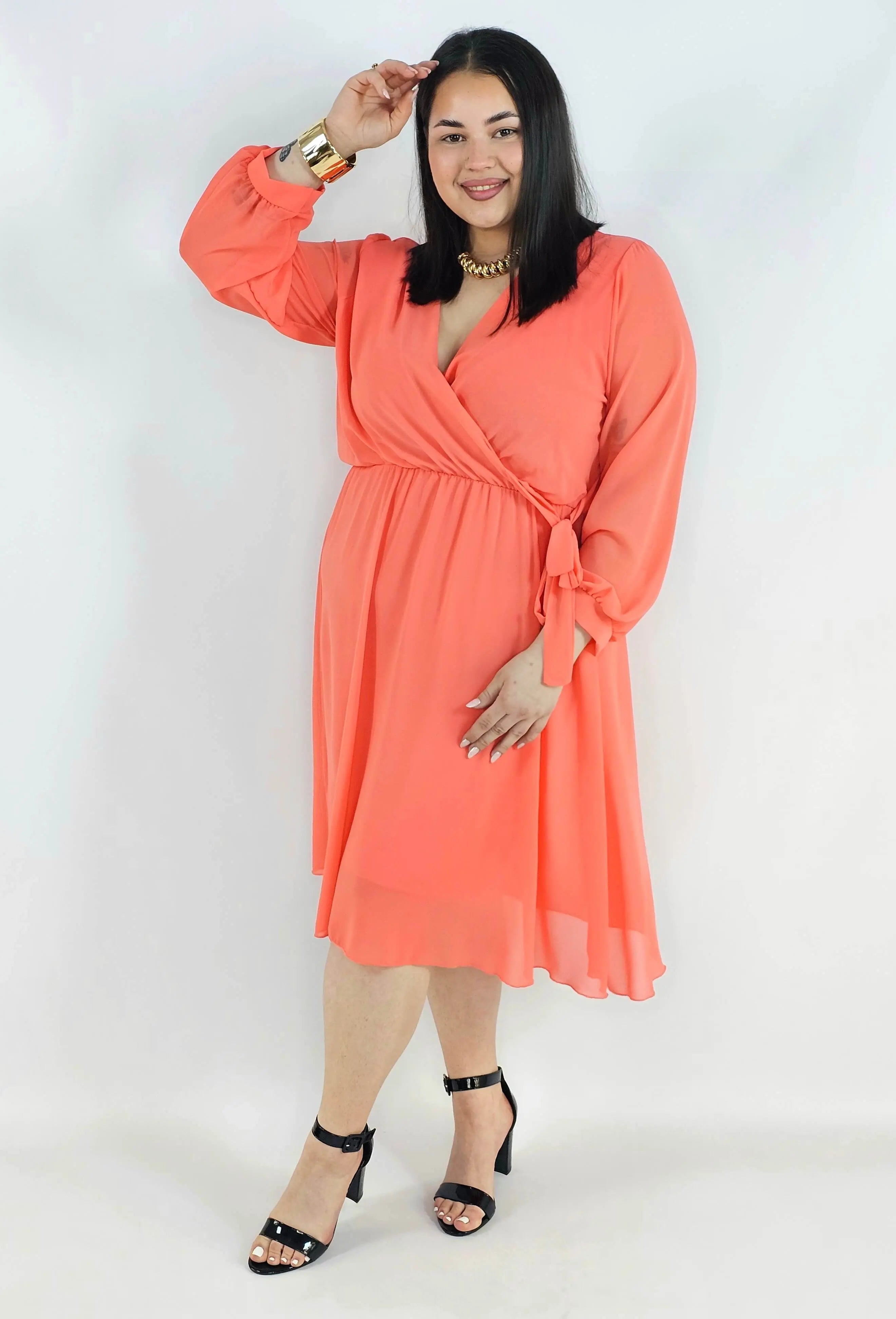 Sukienka plus size kopertowa – elegancka sukienka damska XXL z wiązaniem Stylowa XL