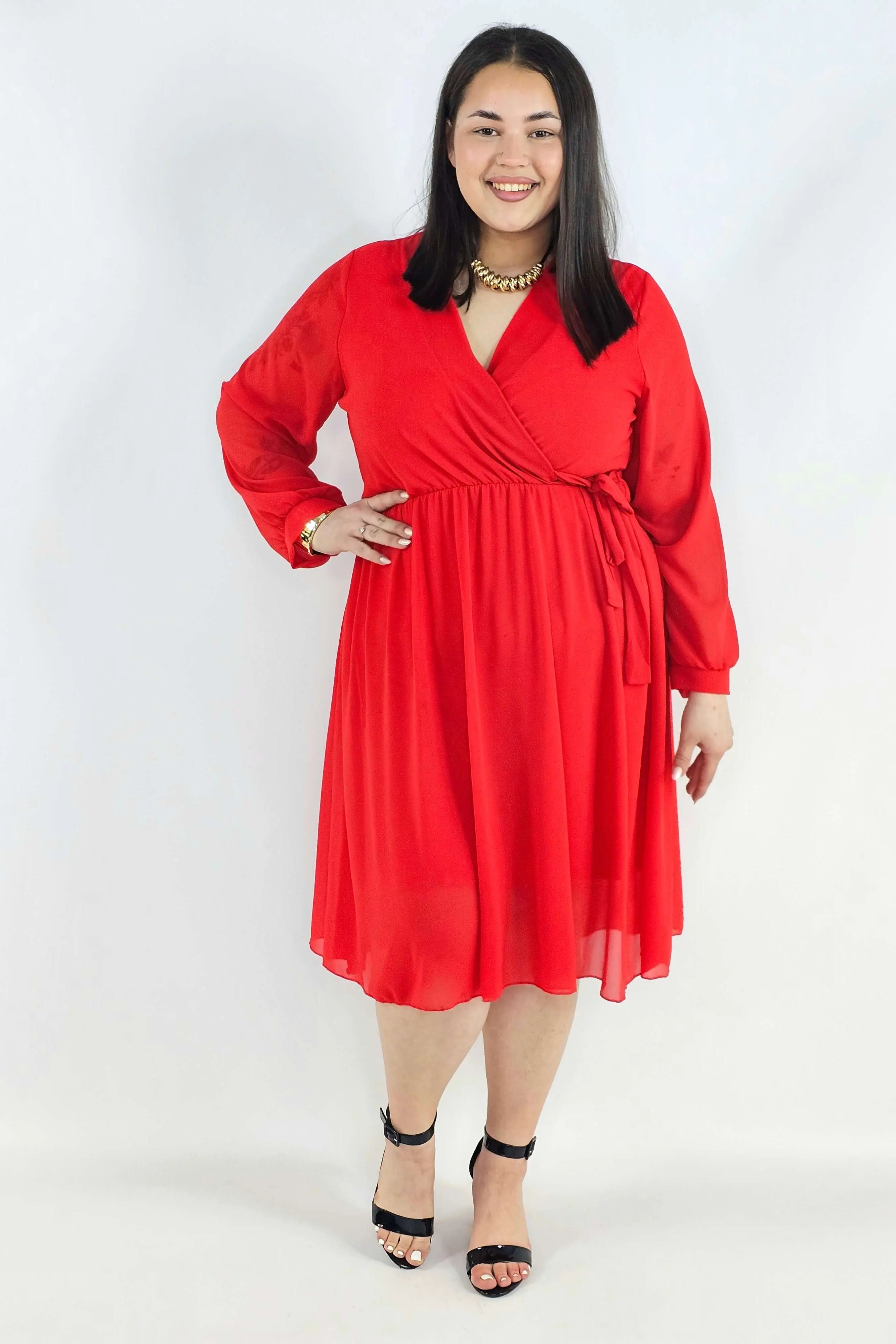 Sukienka plus size kopertowa – elegancka sukienka damska XXL z wiązaniem Stylowa XL
