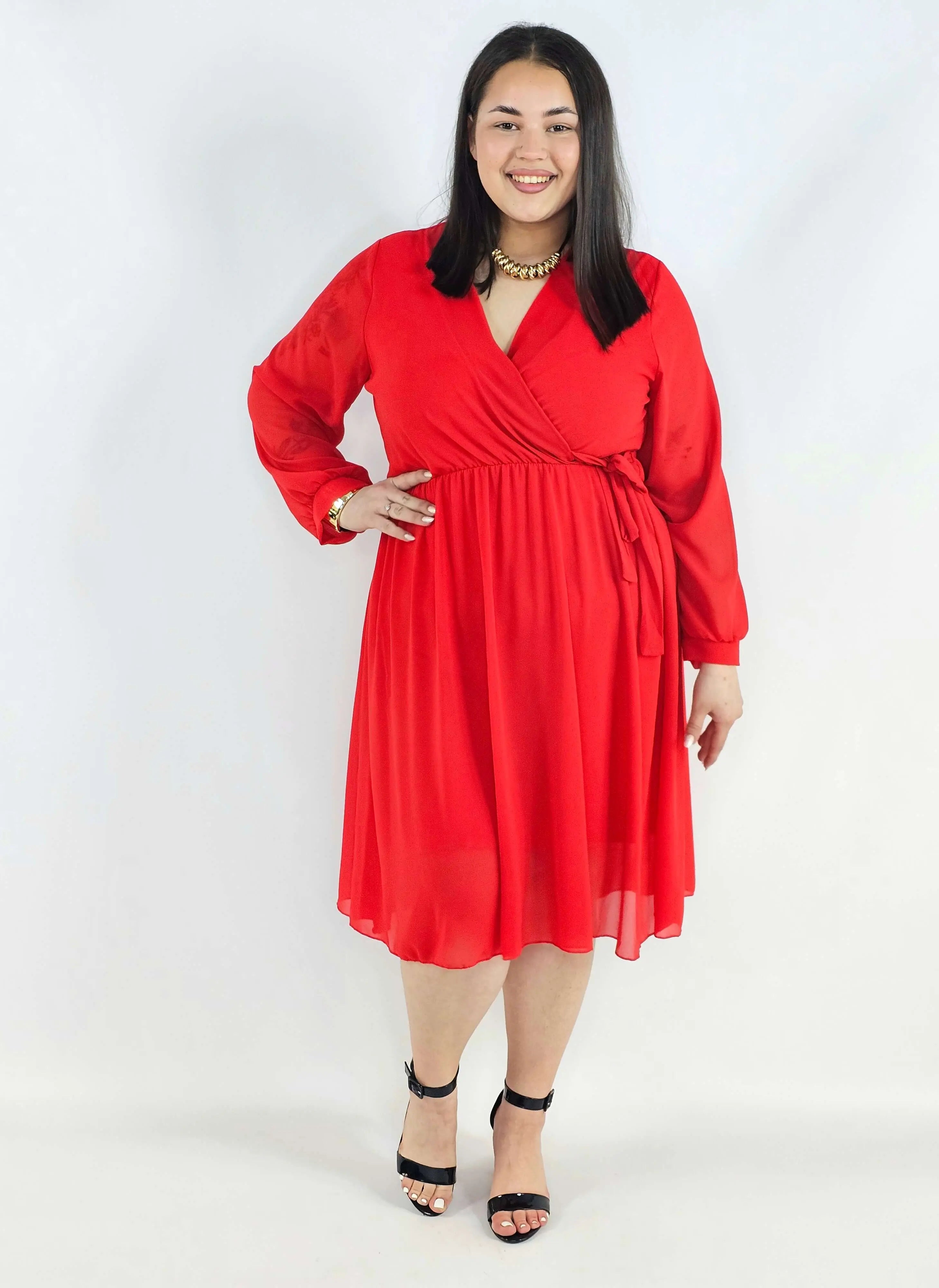 Sukienka plus size kopertowa – elegancka sukienka damska XXL z wiązaniem Stylowa XL