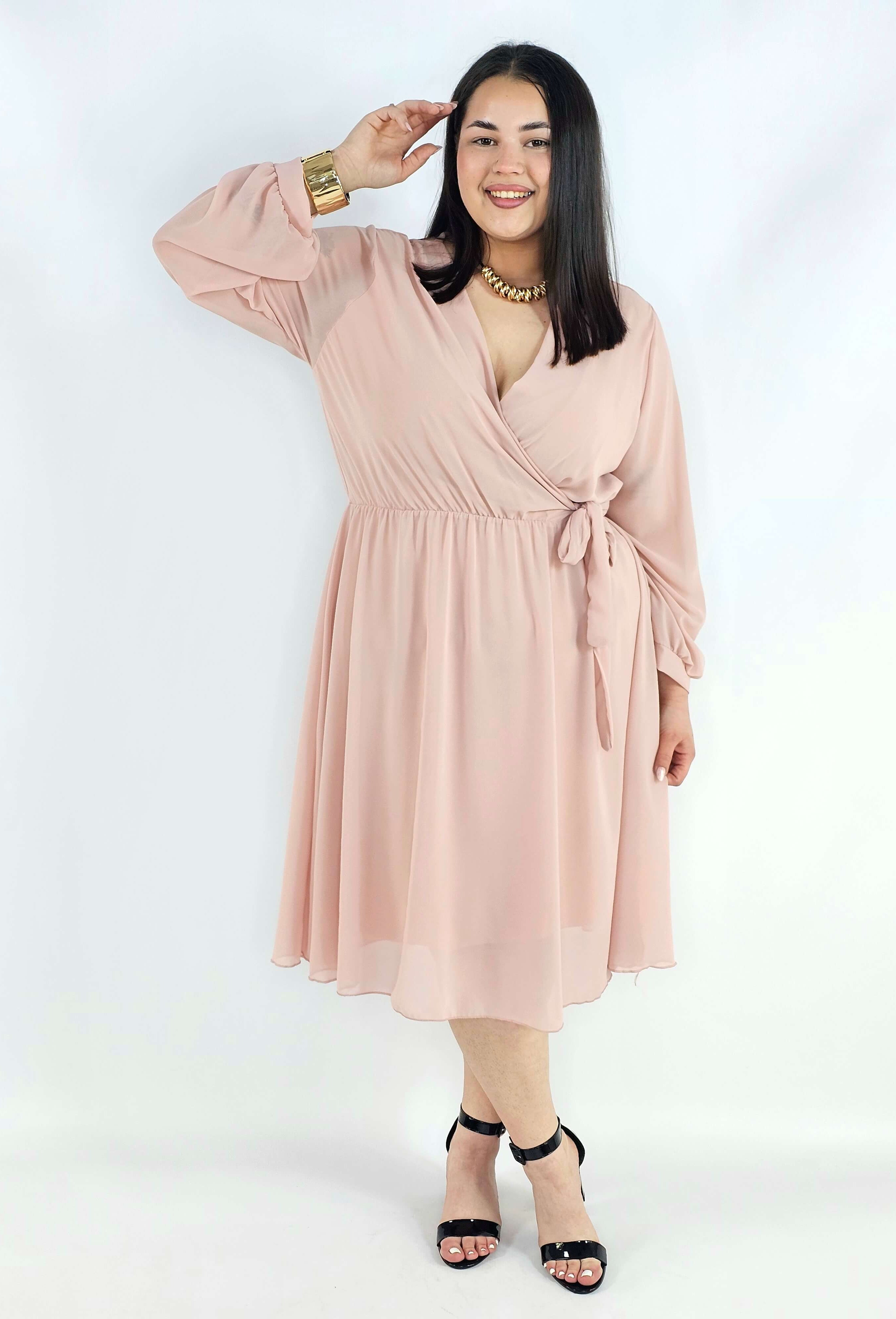 Sukienka plus size kopertowa – elegancka sukienka damska XXL z wiązaniem Stylowa XL