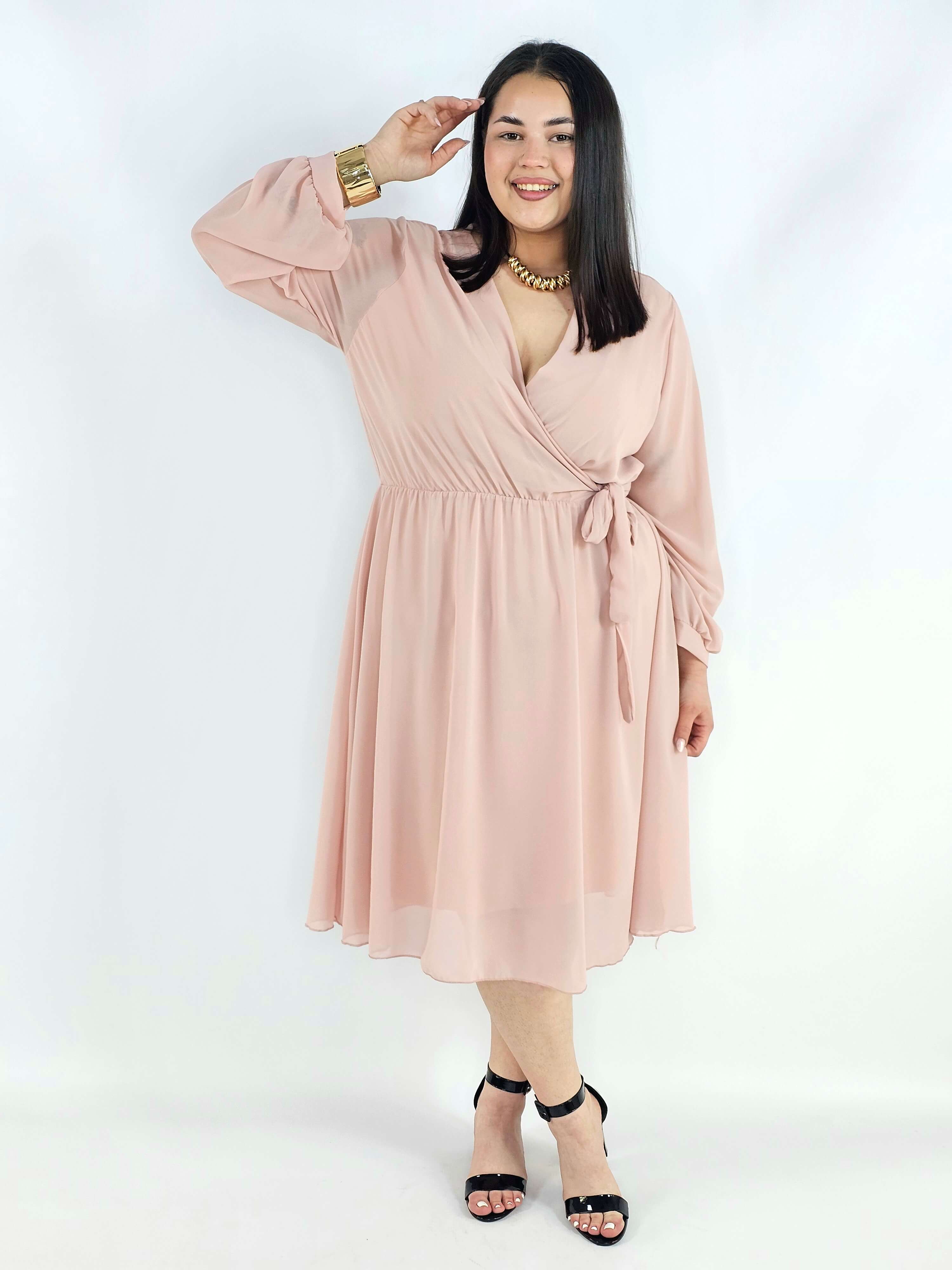Sukienka plus size kopertowa – elegancka sukienka damska XXL z wiązaniem Stylowa XL