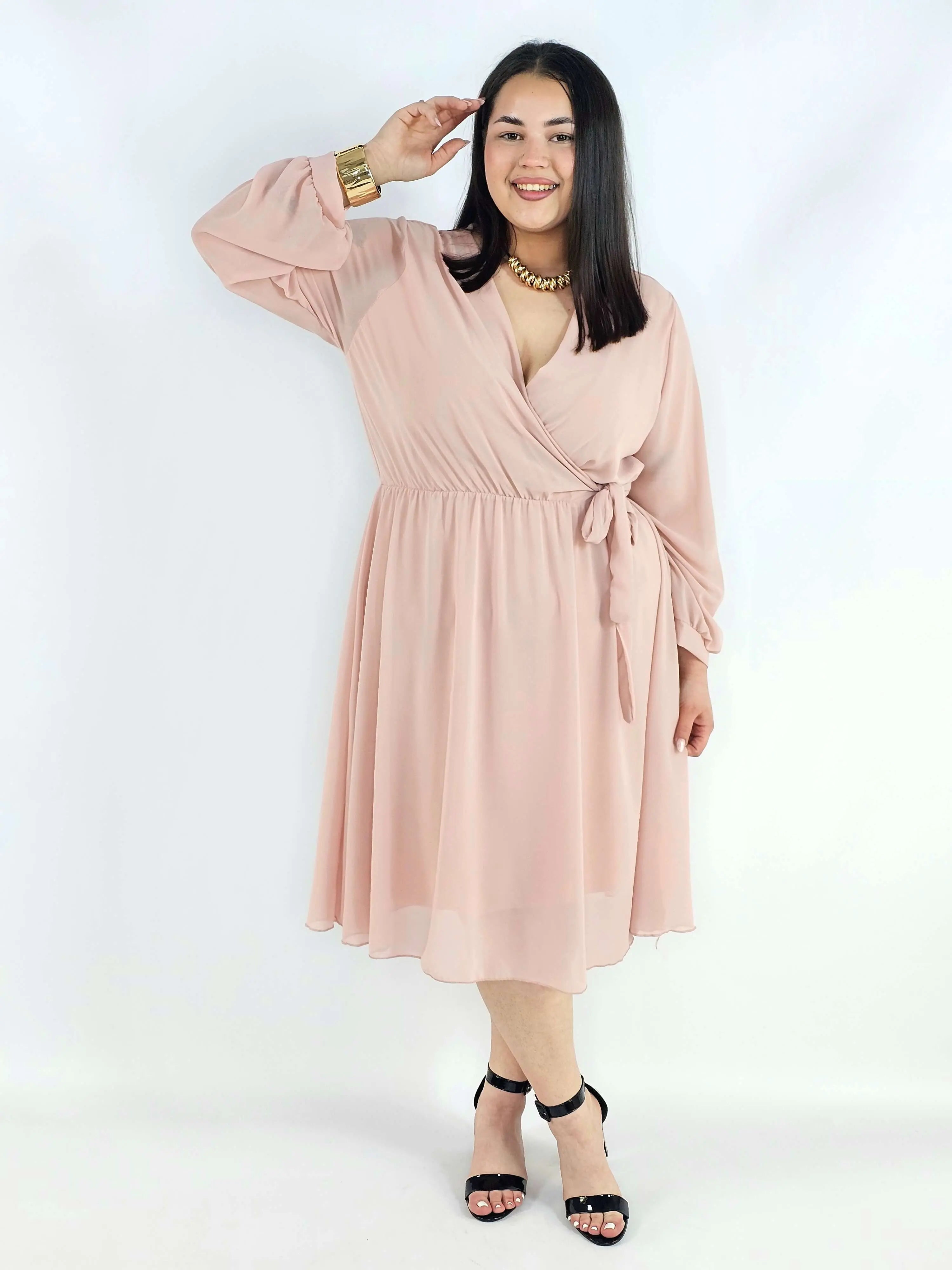 Sukienka plus size kopertowa – elegancka sukienka damska XXL z wiązaniem Stylowa XL