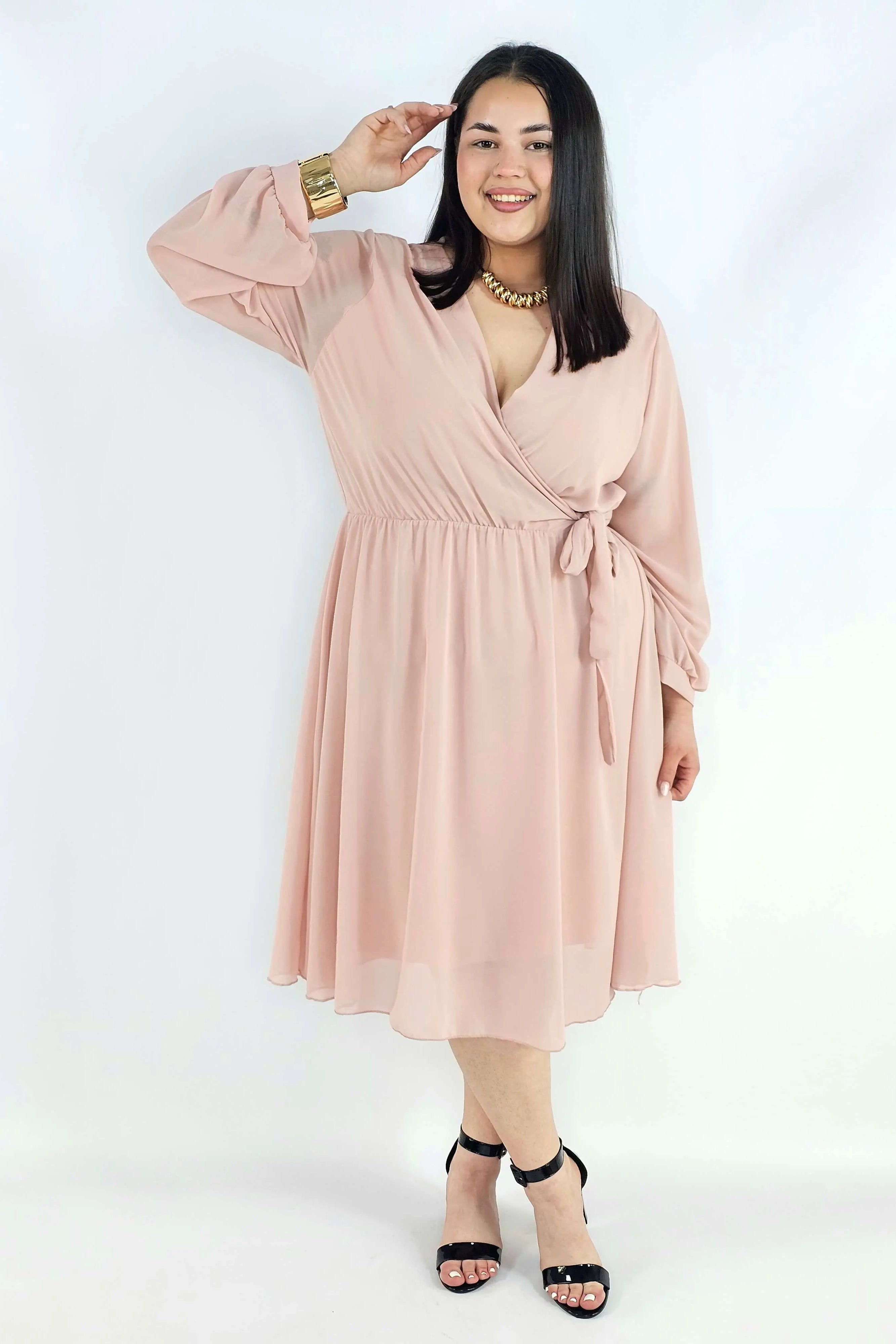 Sukienka plus size kopertowa – elegancka sukienka damska XXL z wiązaniem Stylowa XL