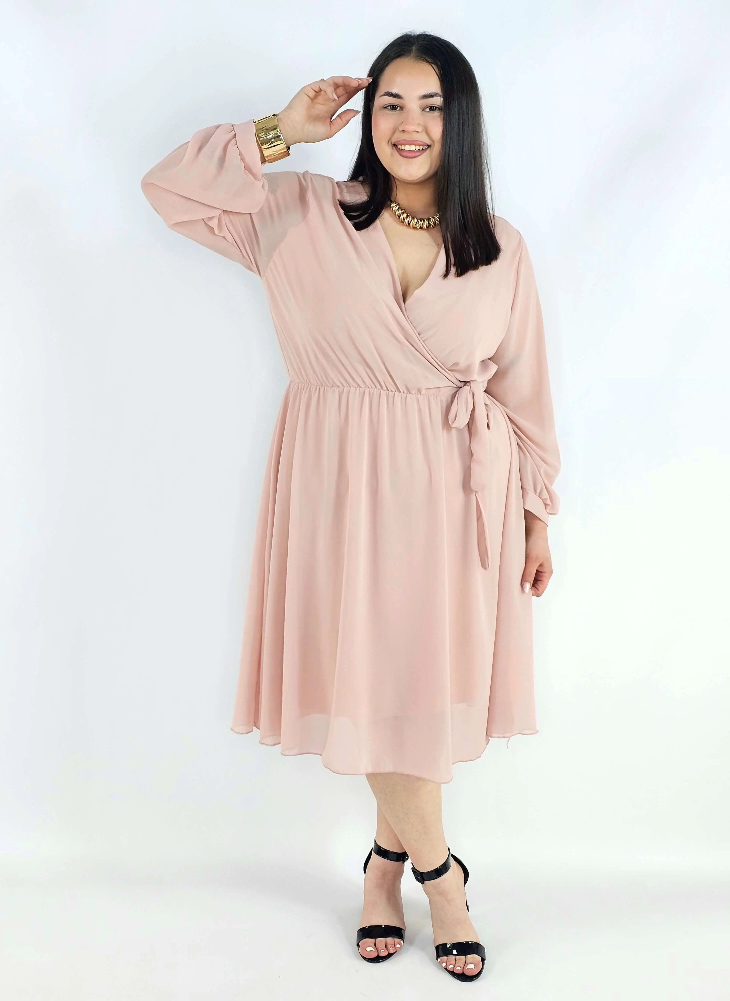 Sukienka plus size kopertowa – elegancka sukienka damska XXL z wiązaniem Stylowa XL