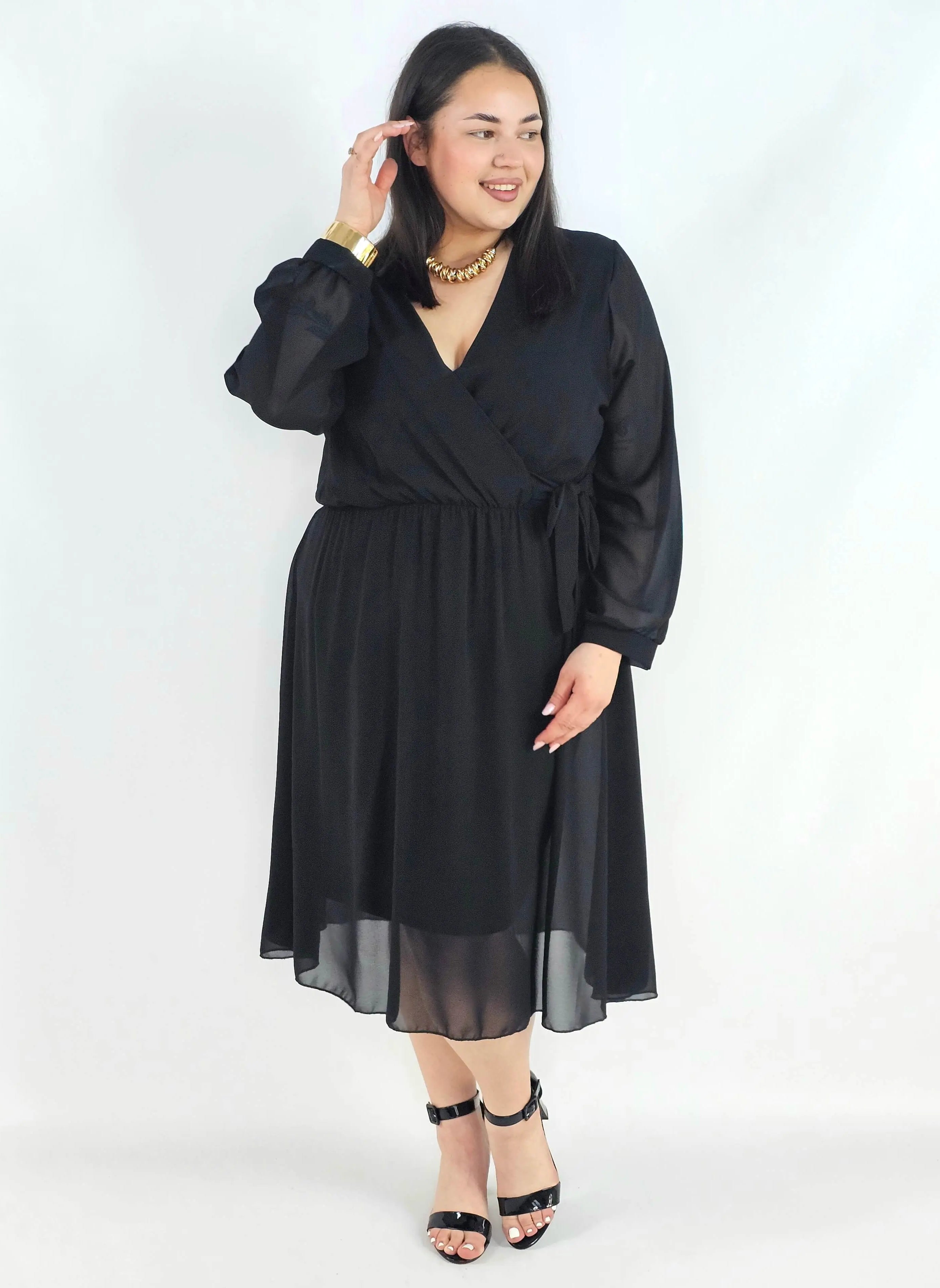 Sukienka plus size kopertowa – elegancka sukienka damska XXL z wiązaniem Stylowa XL