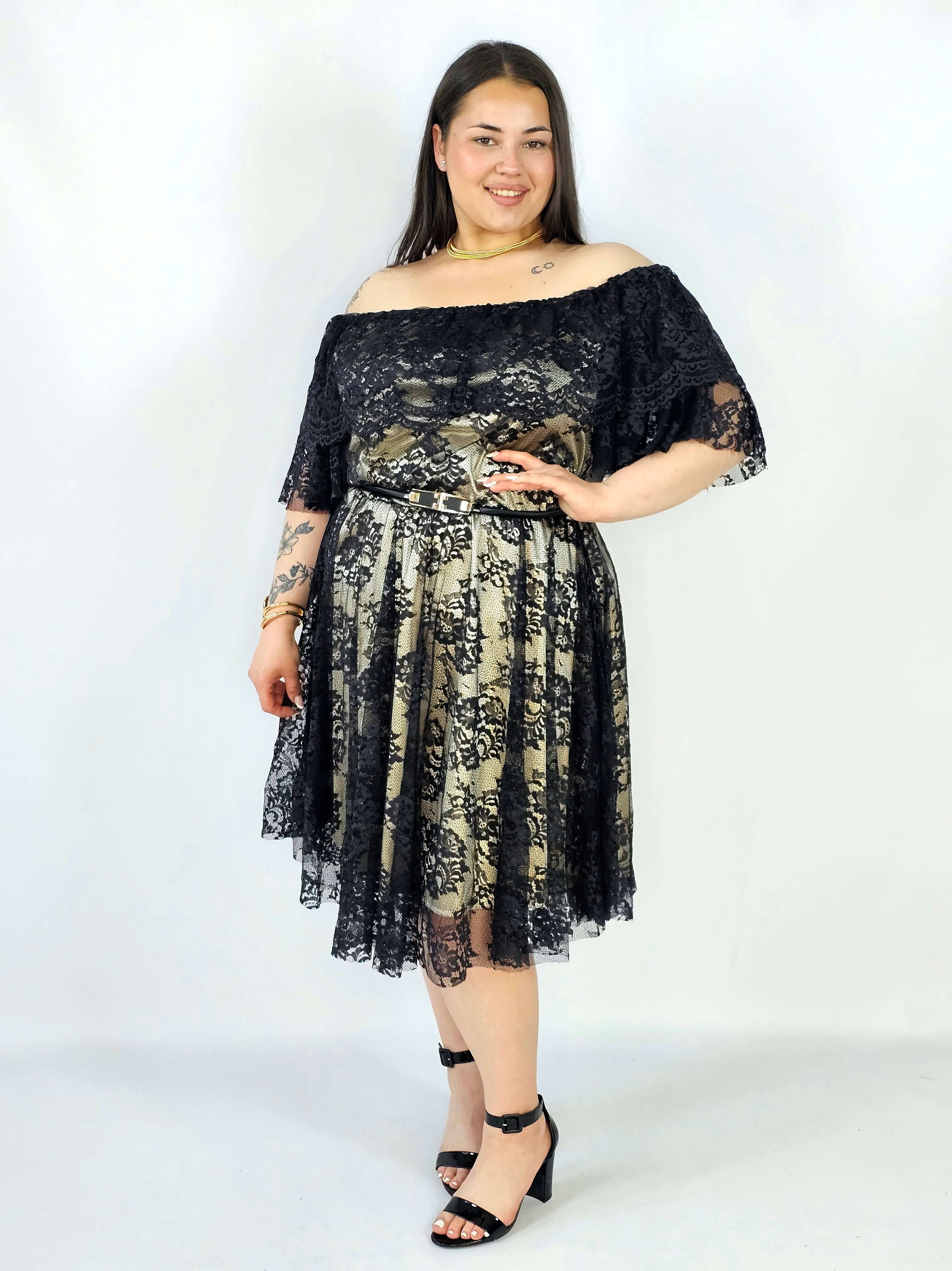Sukienka plus size koronkowa z paskiem – elegancja i kobiecość w stylu XXL Stylowa XL