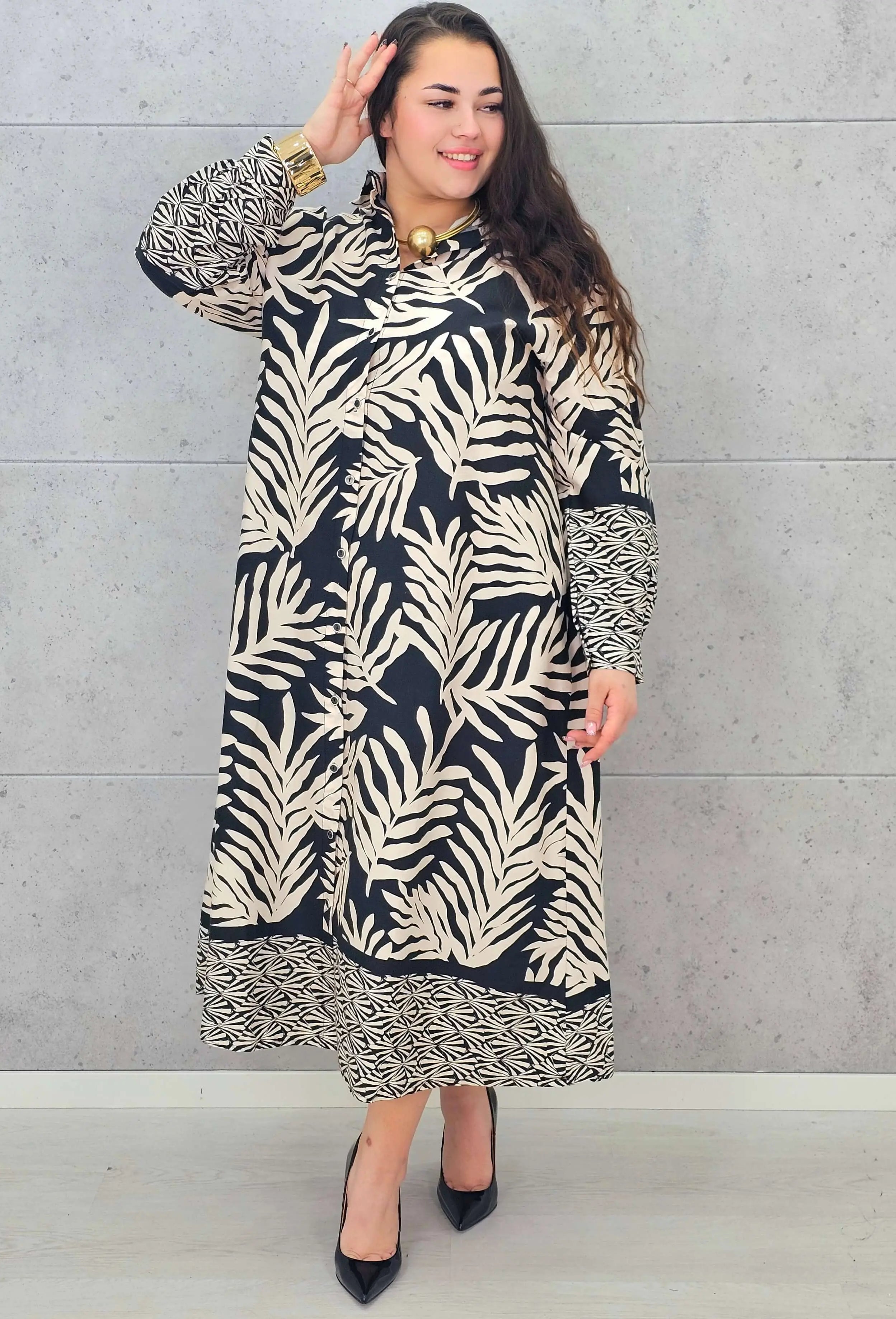 Sukienka plus size koszulowa oversize w stylu boho Stylowa XL