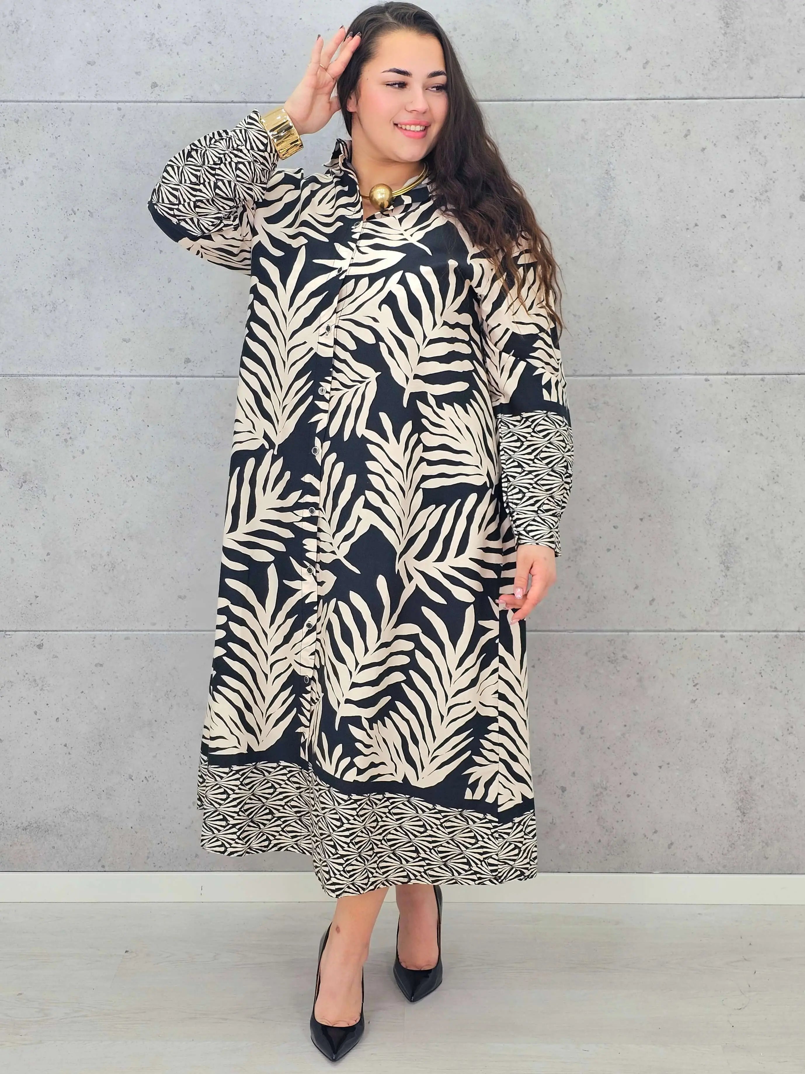 Sukienka plus size koszulowa oversize w stylu boho Stylowa XL