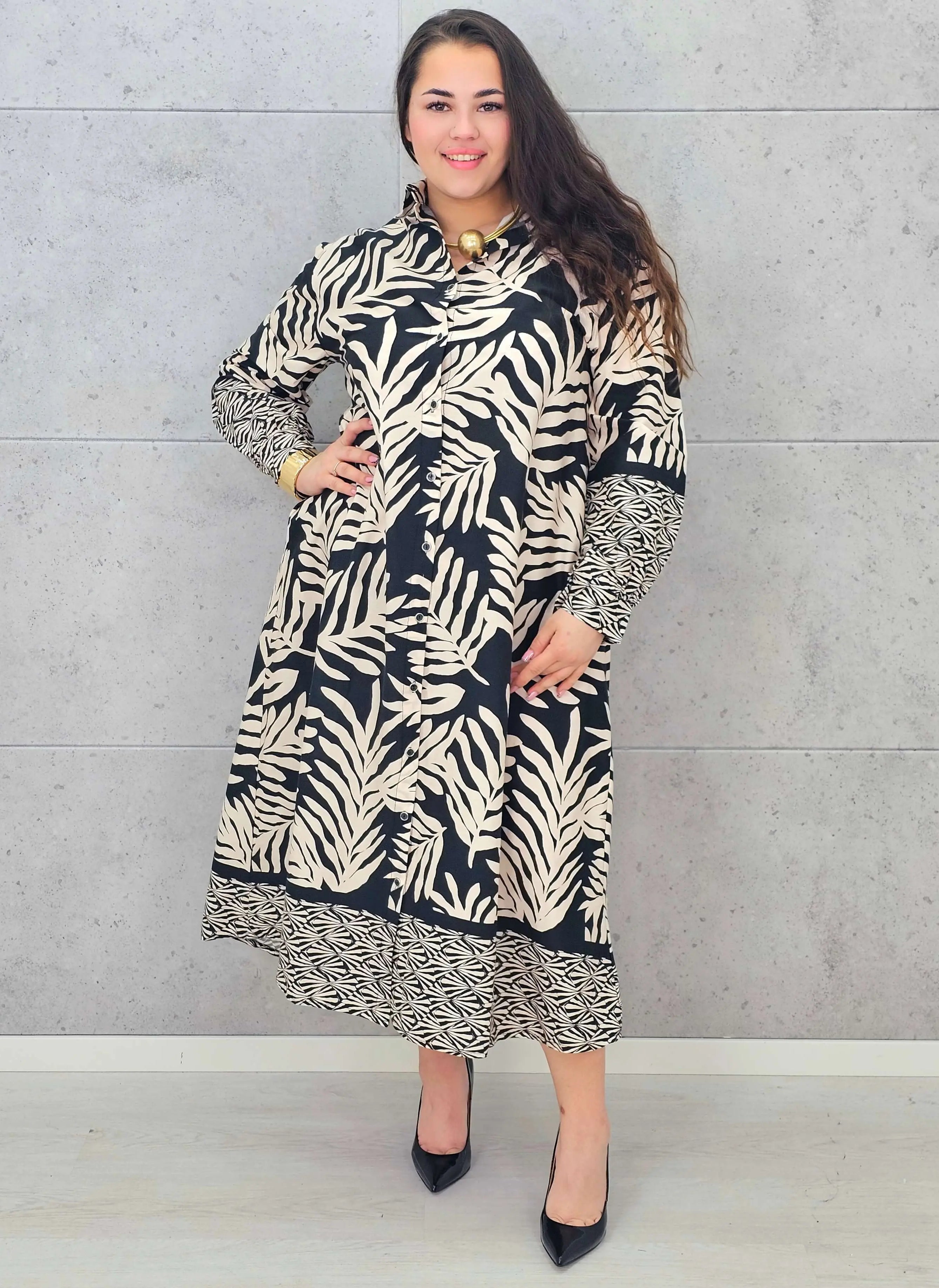 Sukienka plus size koszulowa oversize w stylu boho Stylowa XL