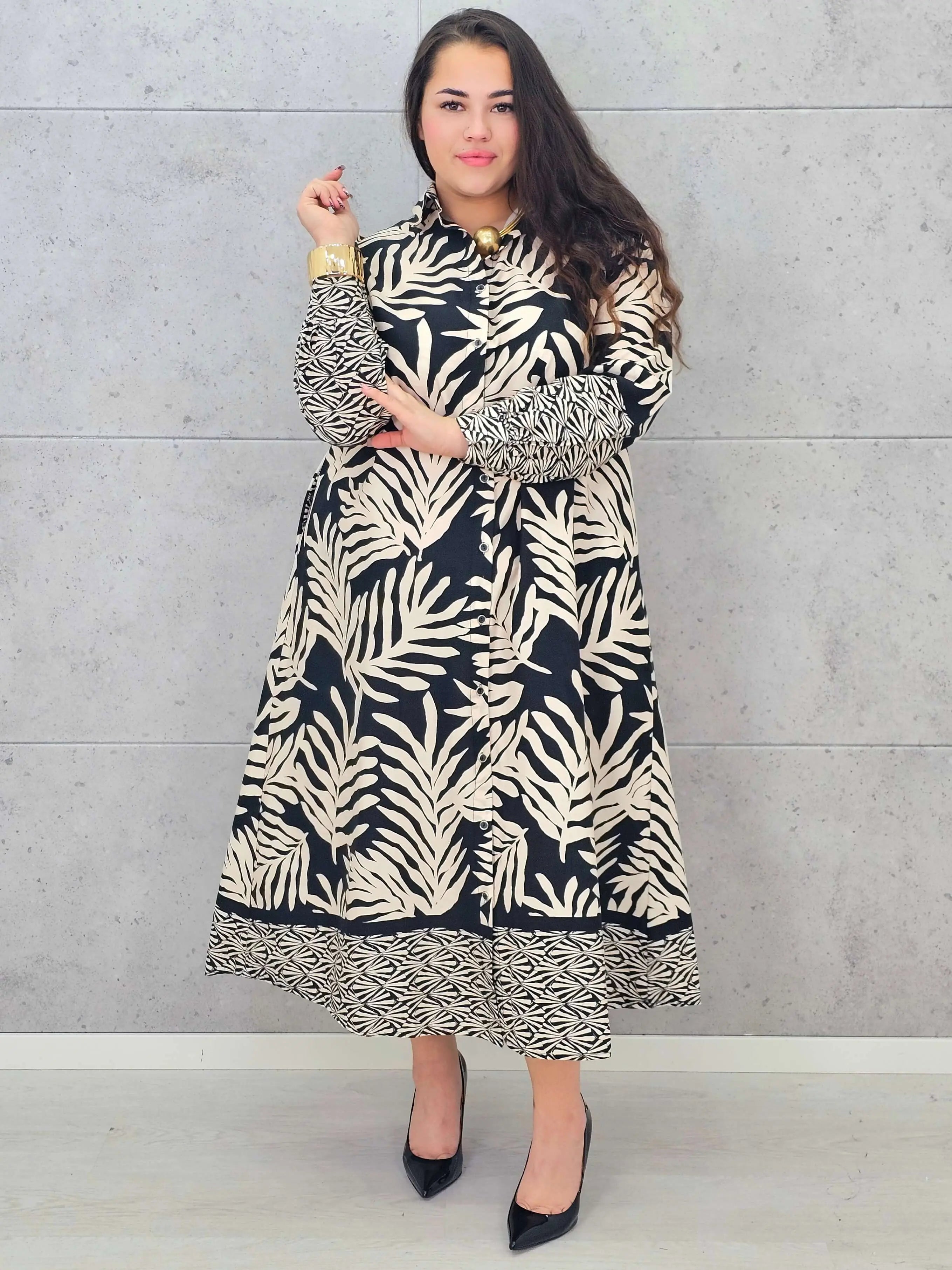 Sukienka plus size koszulowa oversize w stylu boho Stylowa XL