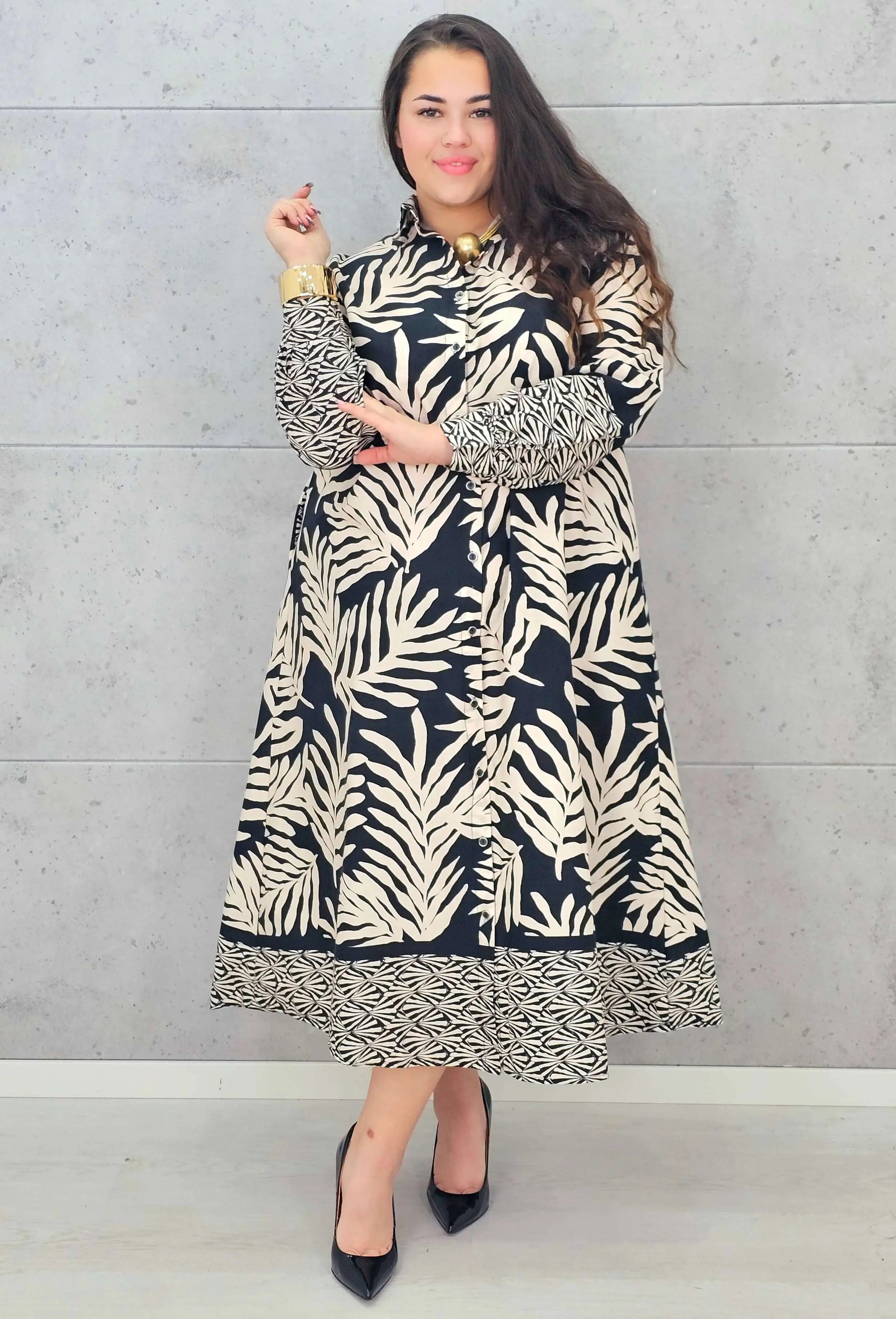 Sukienka plus size koszulowa oversize w stylu boho Stylowa XL