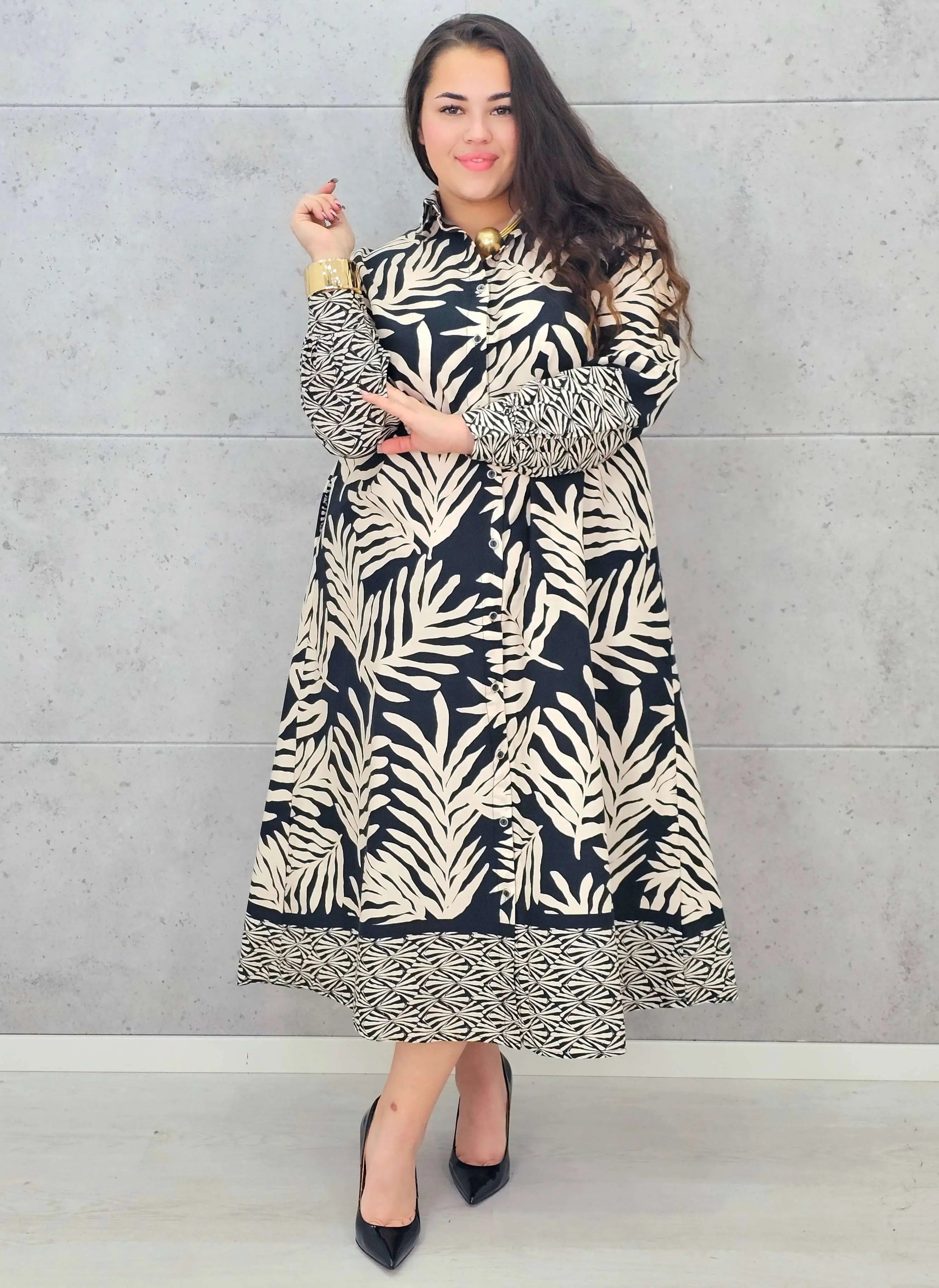 Sukienka plus size koszulowa oversize w stylu boho Stylowa XL