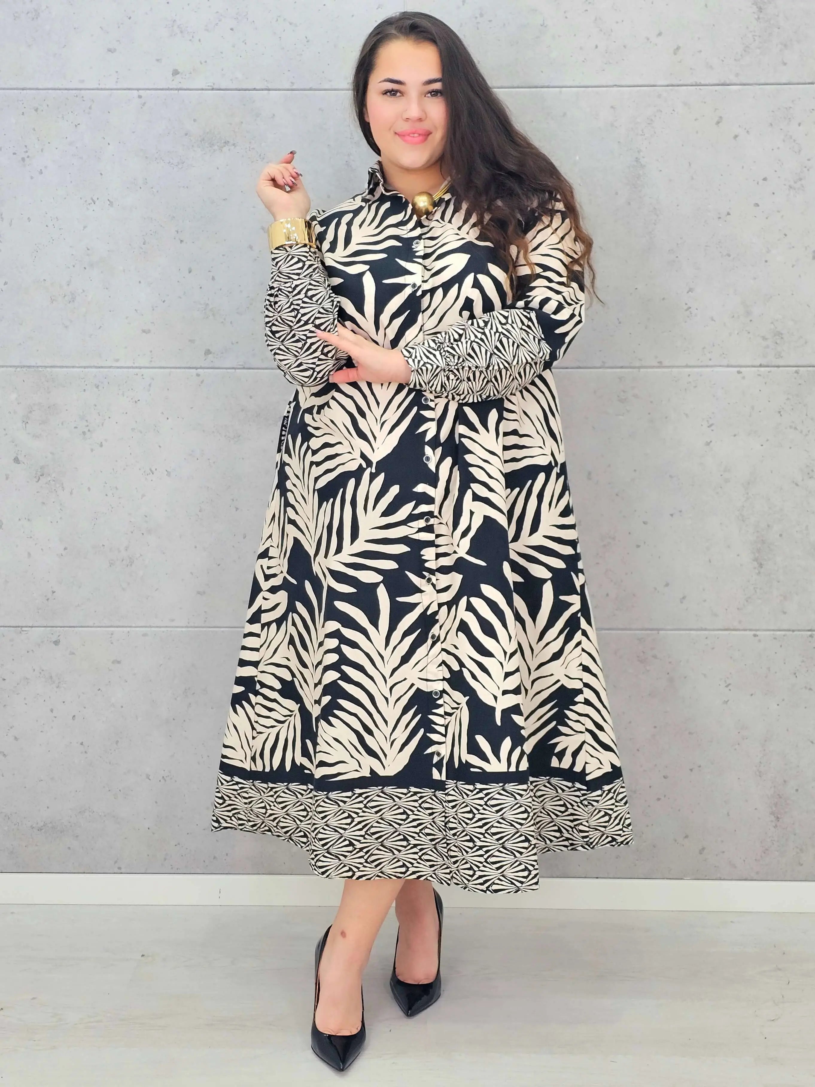 Sukienka plus size koszulowa oversize w stylu boho Stylowa XL