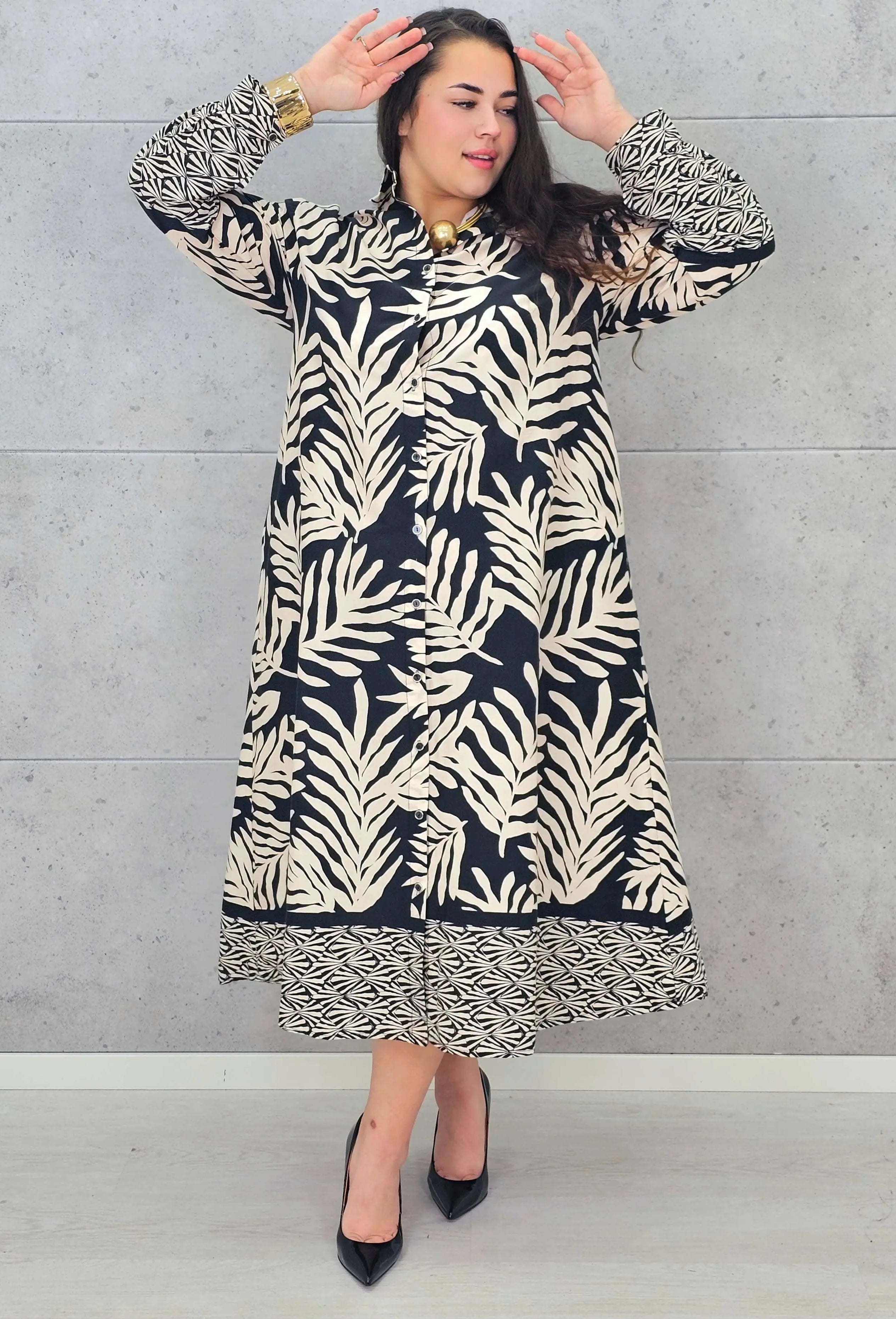 Sukienka plus size koszulowa oversize w stylu boho Stylowa XL