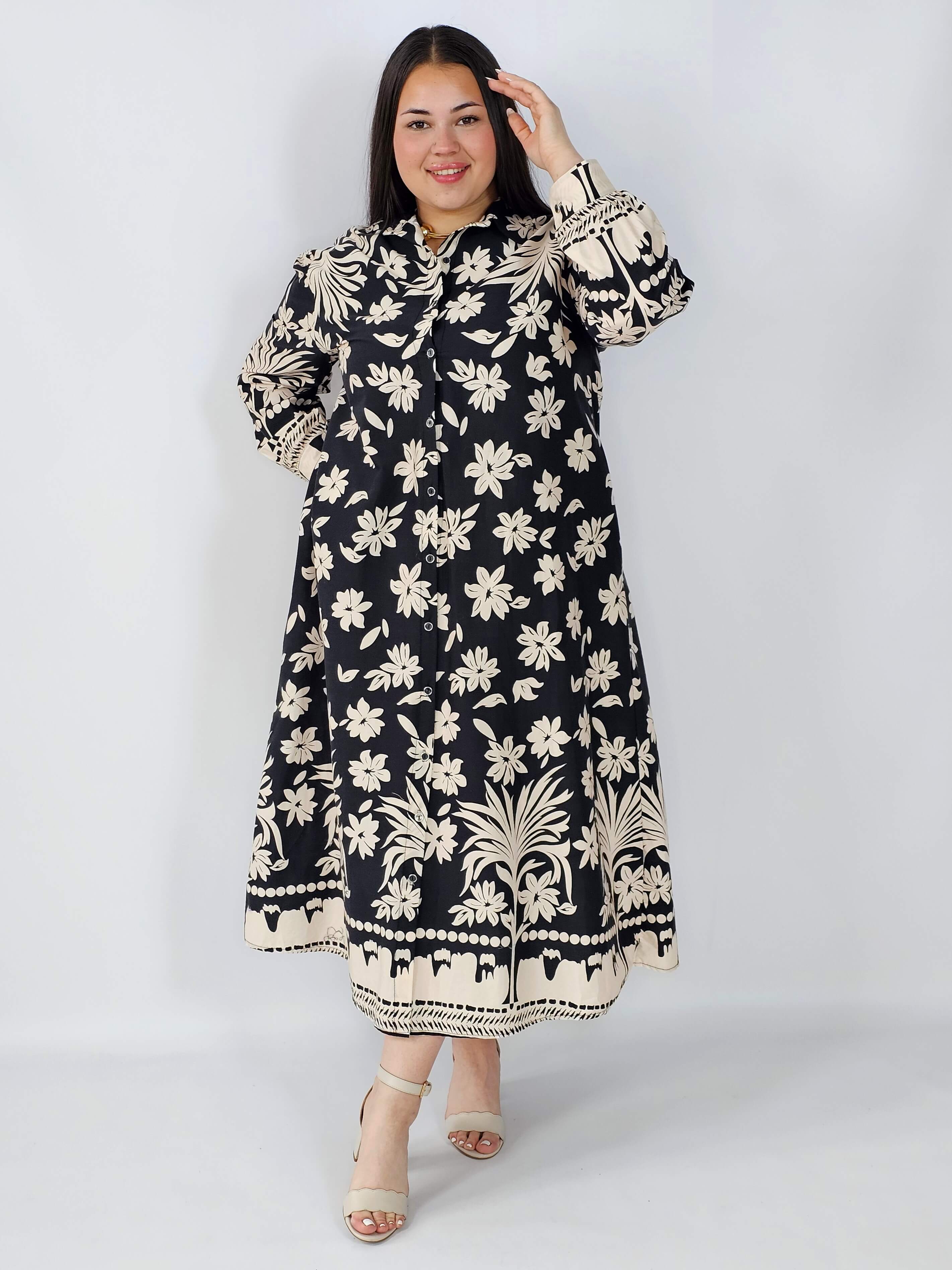 Sukienka plus size koszulowa w kwiatowy wzór – elegancka i wygodna Stylowa XL