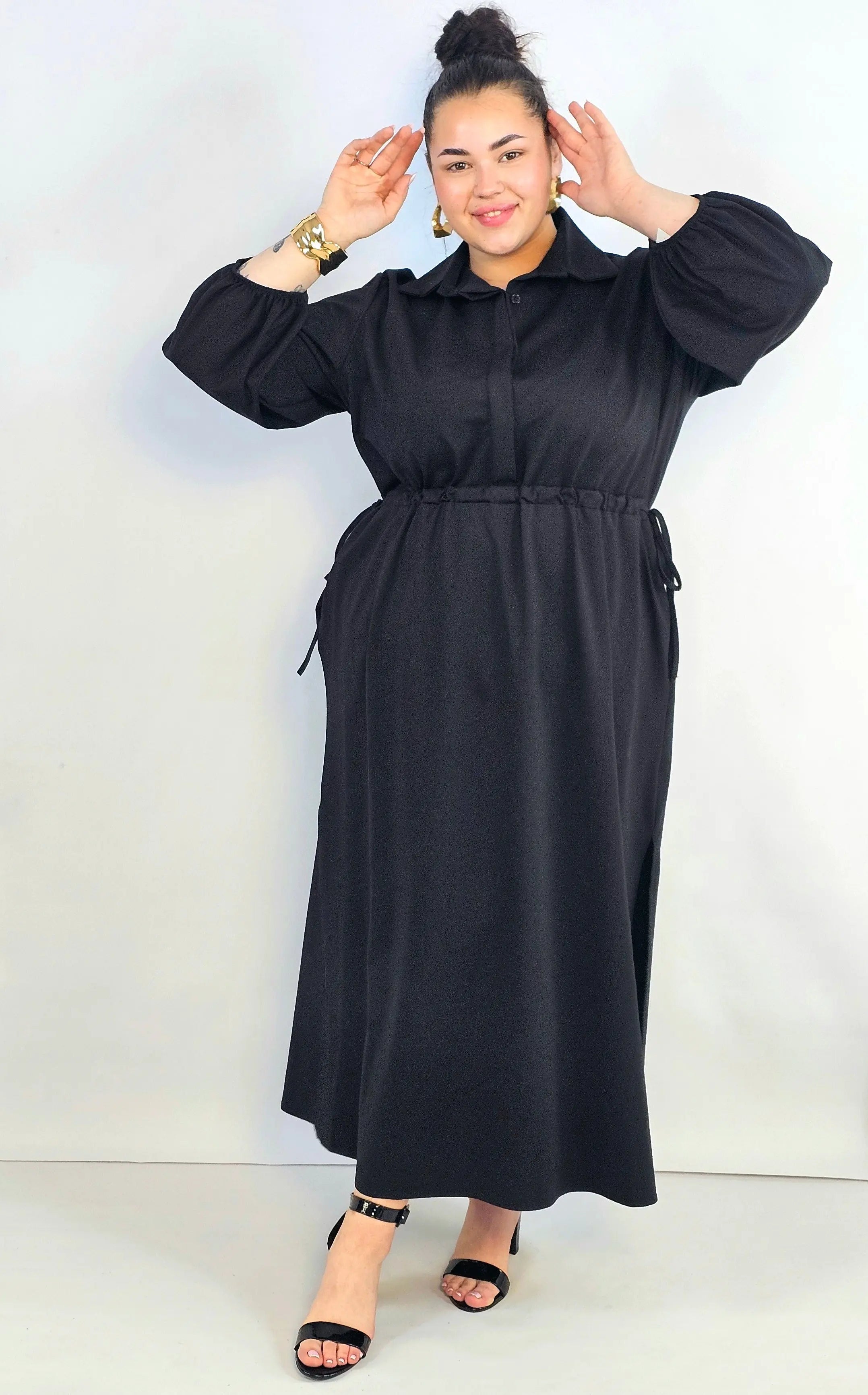 Sukienka plus size koszulowa z wiązaniem – wygodna elegancja XXL Stylowa XL