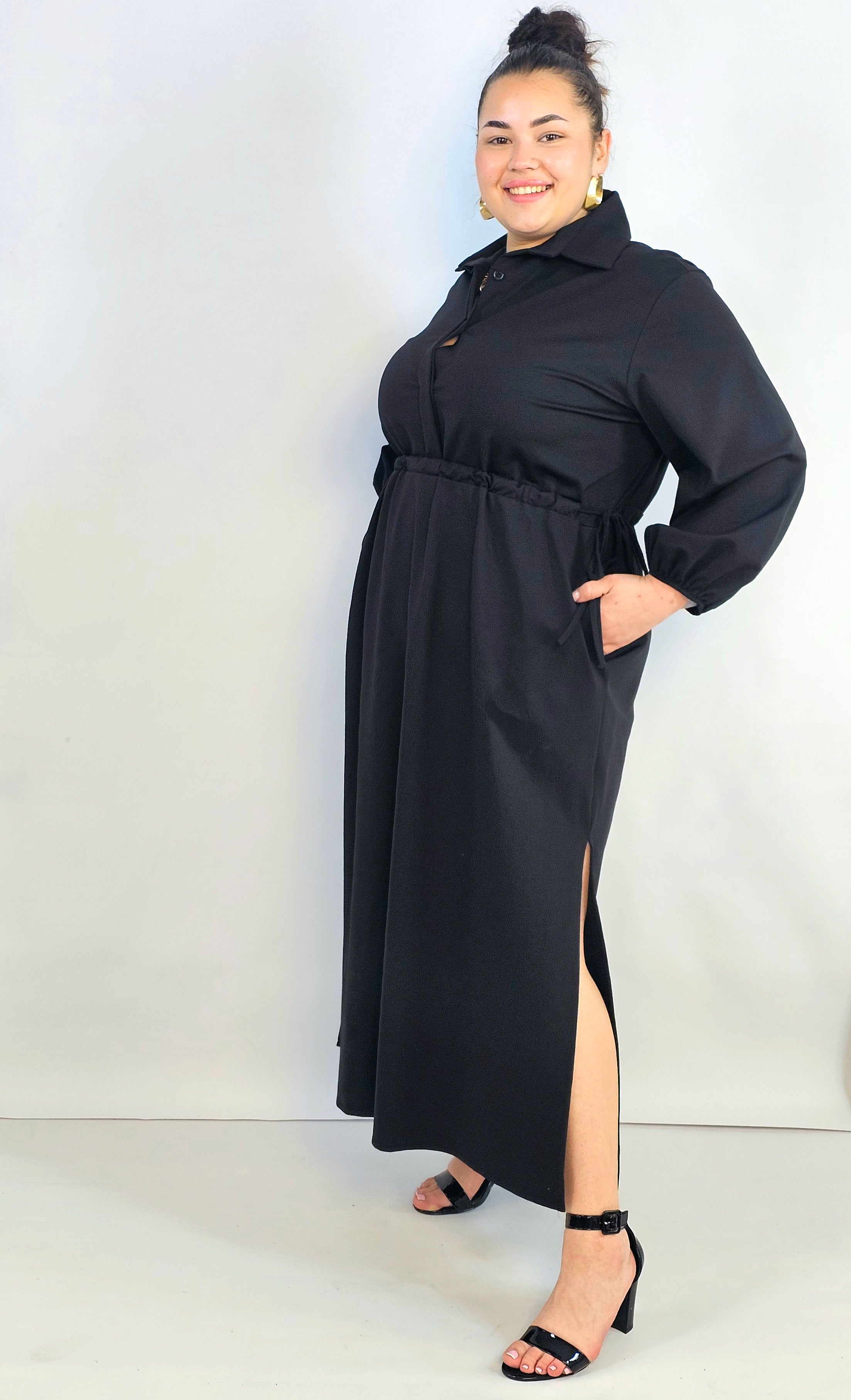 Sukienka plus size koszulowa z wiązaniem – wygodna elegancja XXL Stylowa XL