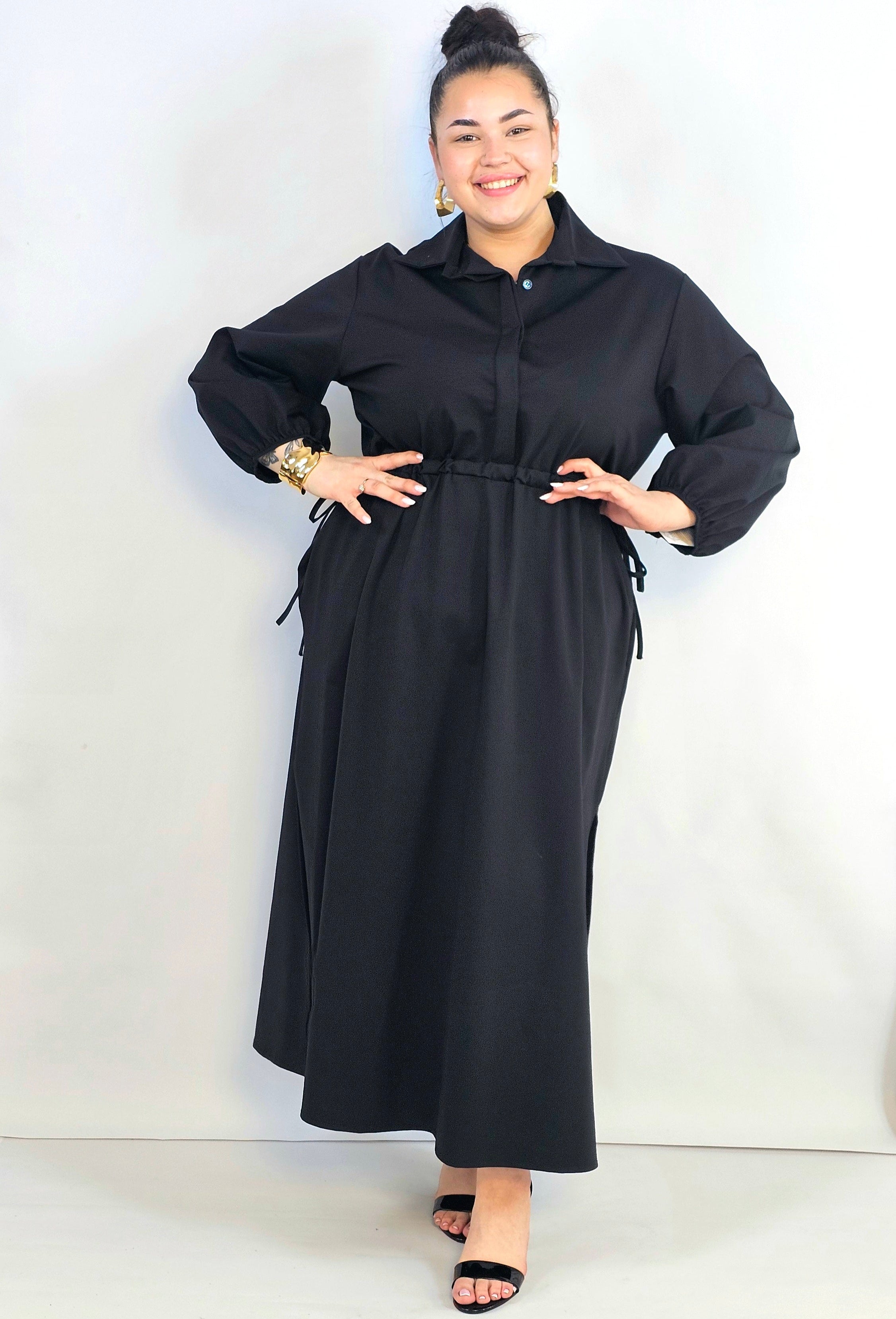 Sukienka plus size koszulowa z wiązaniem – wygodna elegancja XXL Stylowa XL