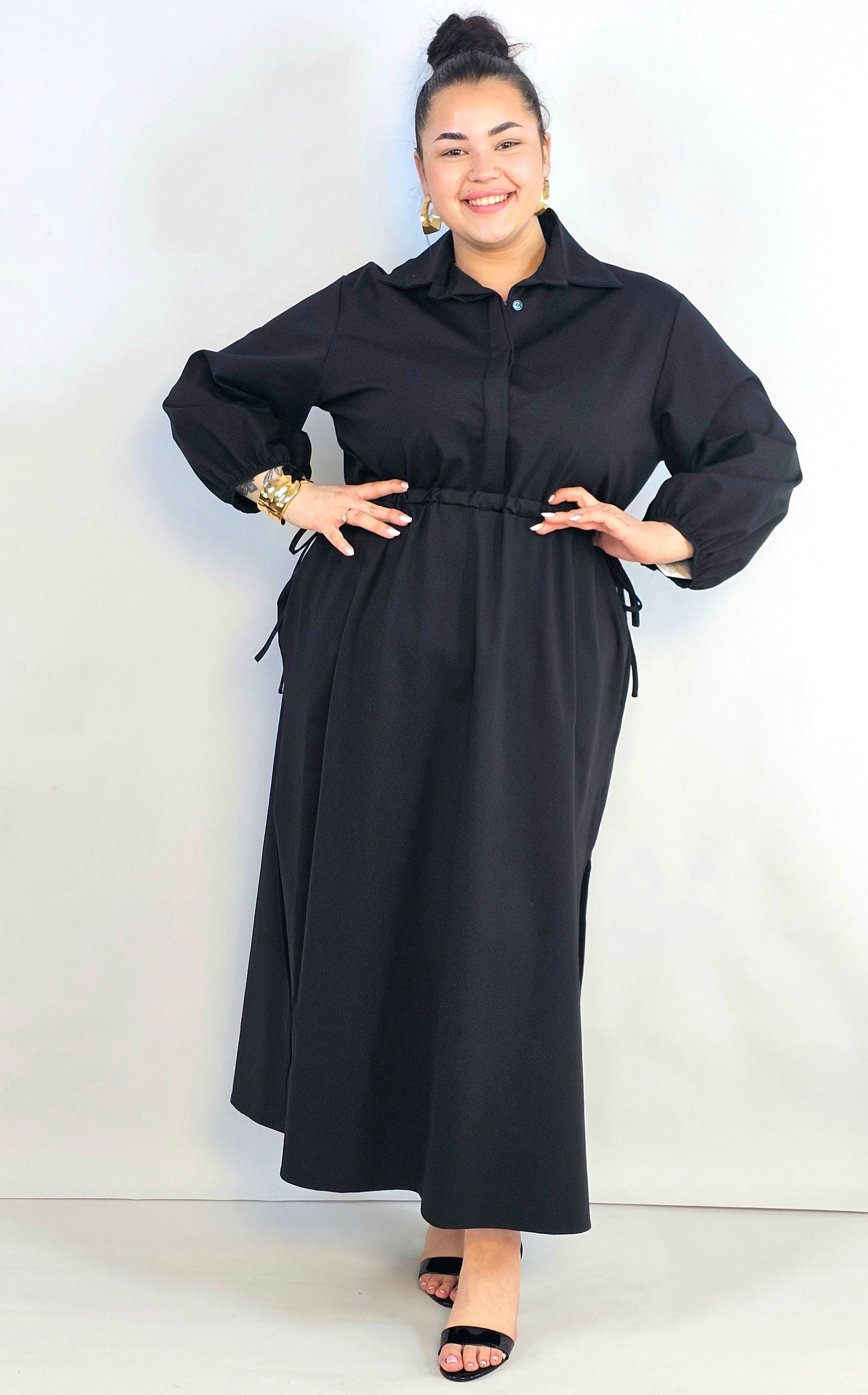 Sukienka plus size koszulowa z wiązaniem – wygodna elegancja XXL Stylowa XL