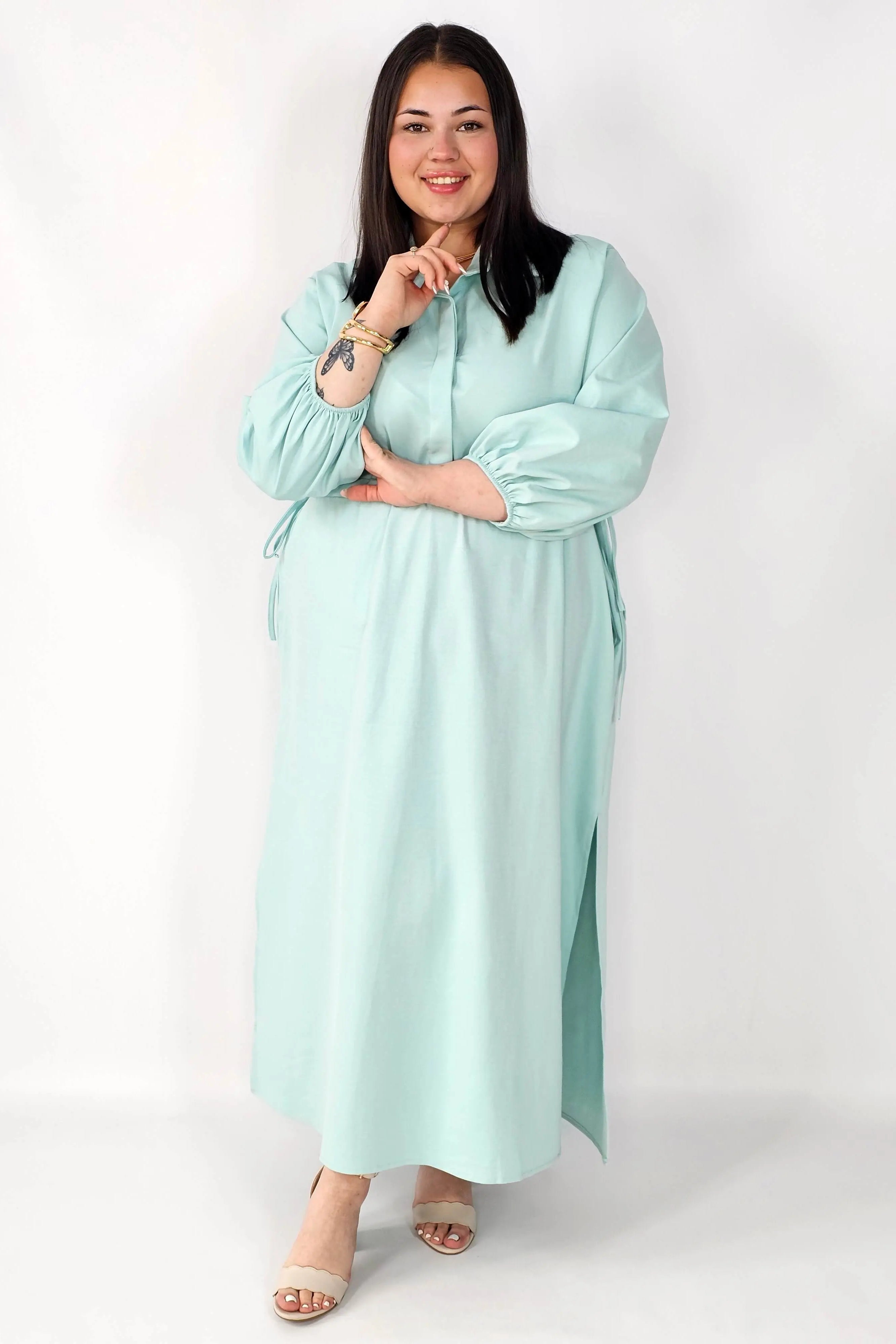 Sukienka plus size koszulowa z wiązaniem – wygodna elegancja XXL Stylowa XL
